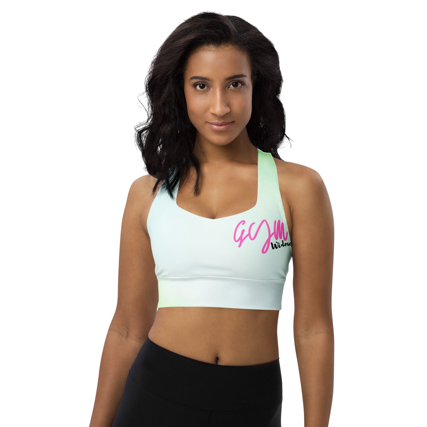 GymWidowz Longline sports bra - Hint of Mint