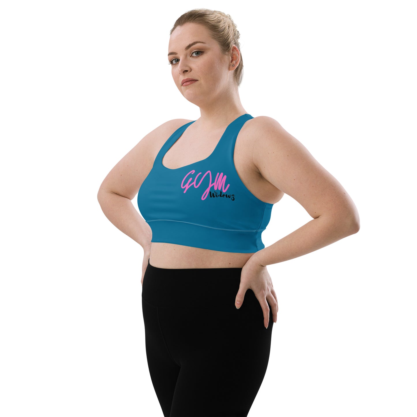 GymWidowz Longline sports bra - Cerulean Blue
