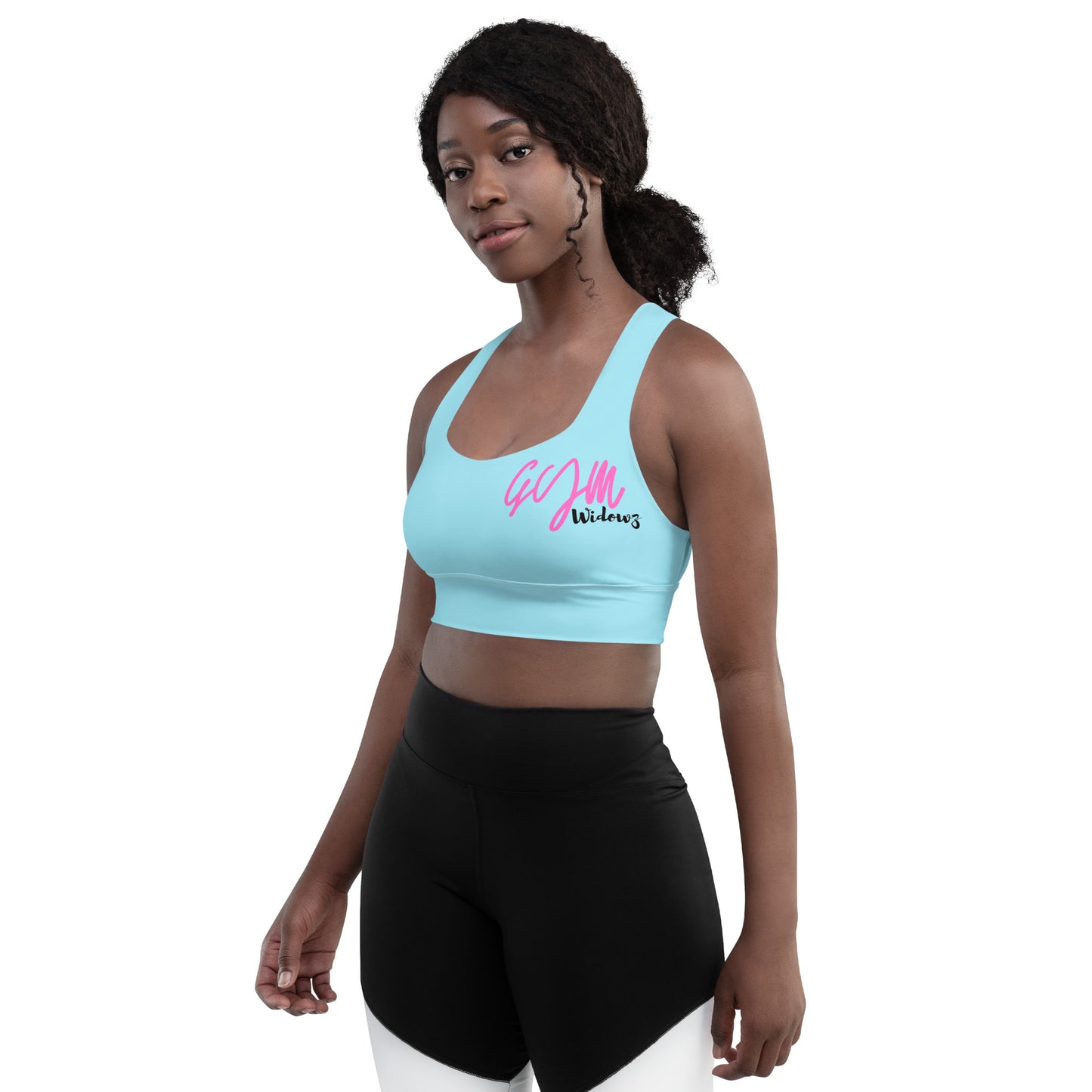 GymWidowz Longline sports bra - Light Blue