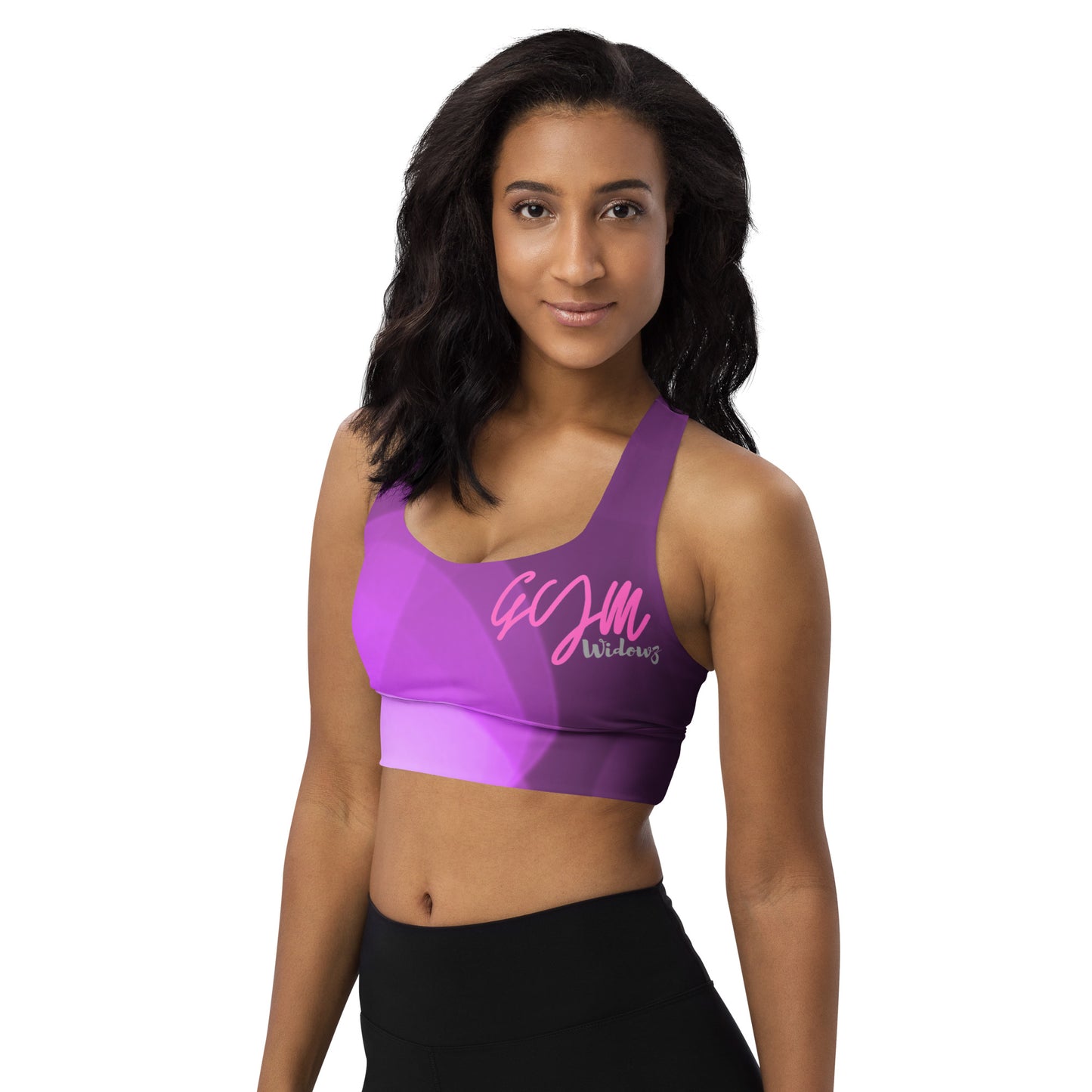 GymWidowz Longline sports bra - Shades of Purple