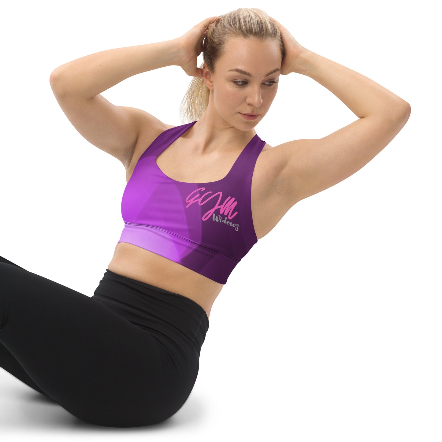 GymWidowz Longline sports bra - Shades of Purple
