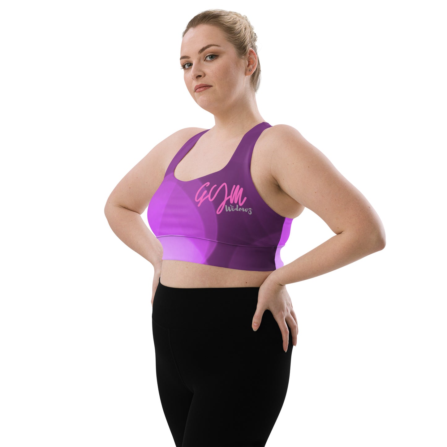 GymWidowz Longline sports bra - Shades of Purple