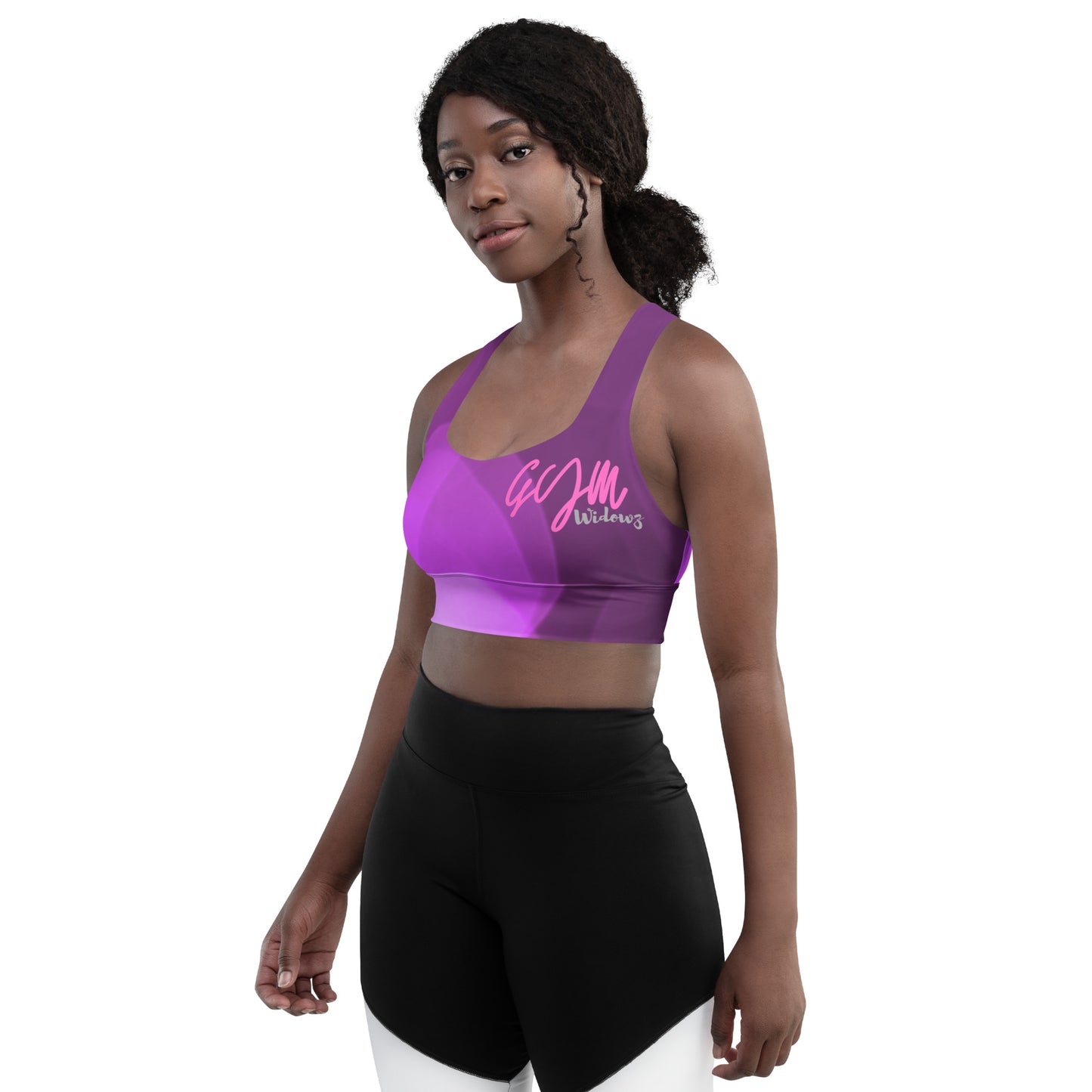 GymWidowz Longline sports bra - Shades of Purple