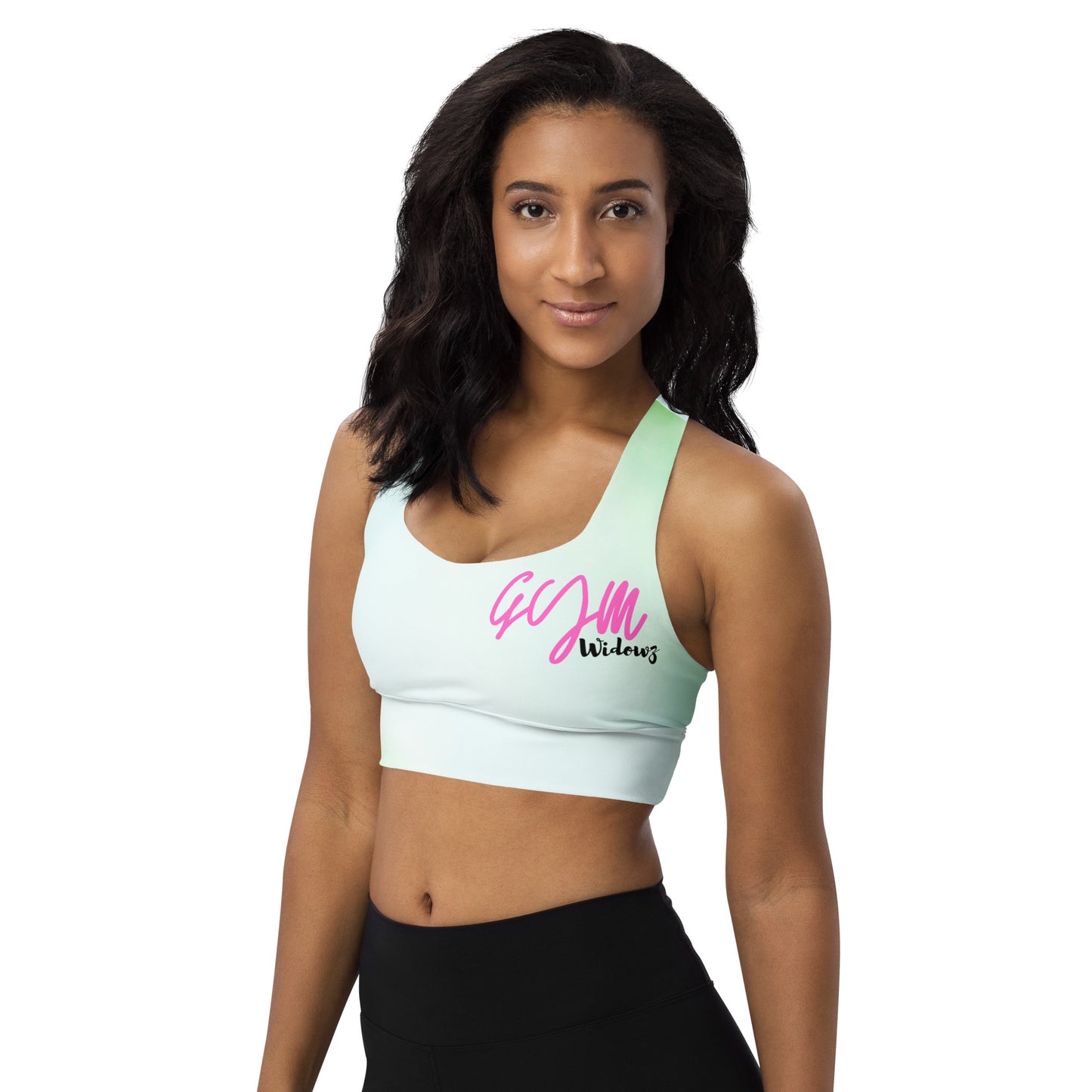 GymWidowz Longline sports bra - Hint of Mint