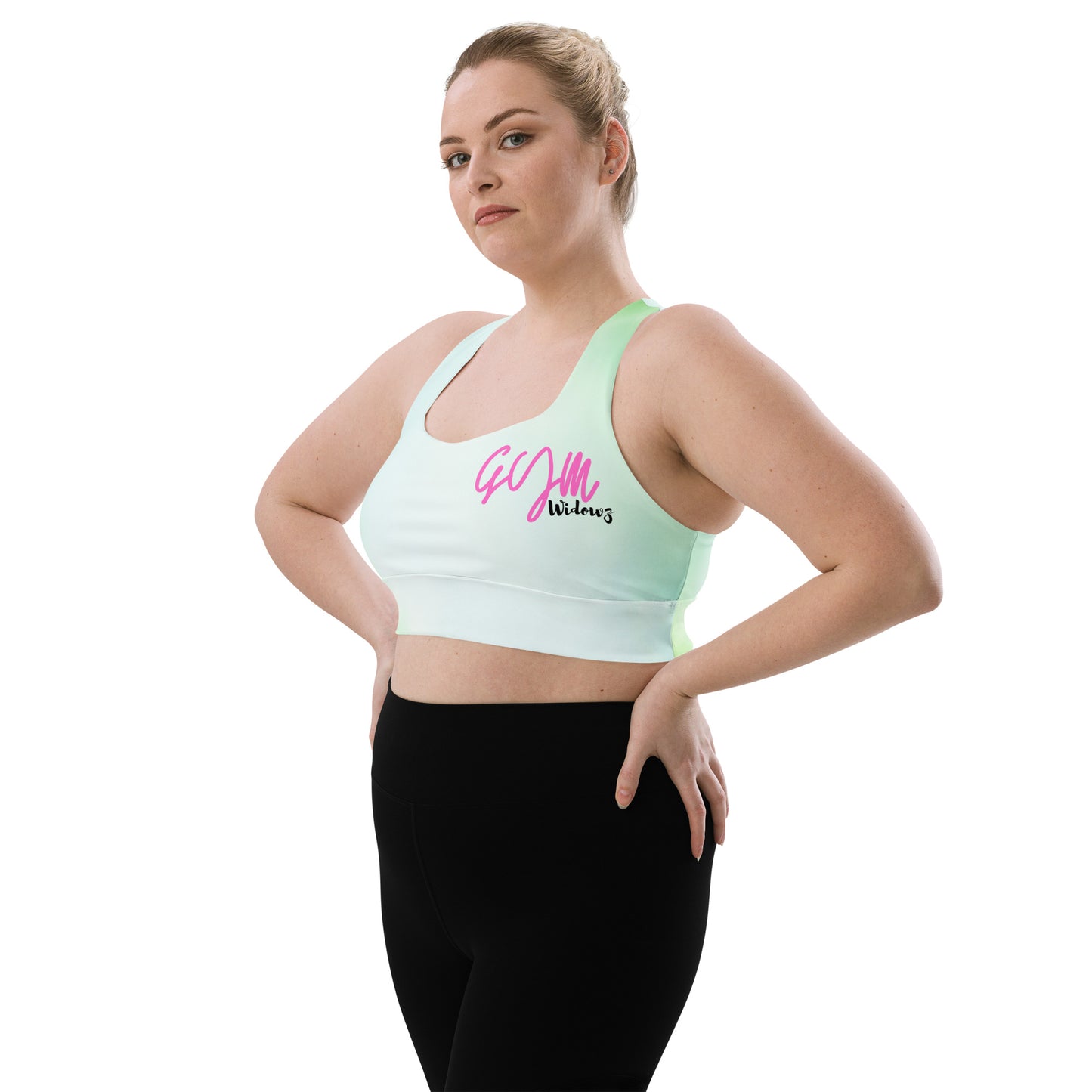 GymWidowz Longline sports bra - Hint of Mint
