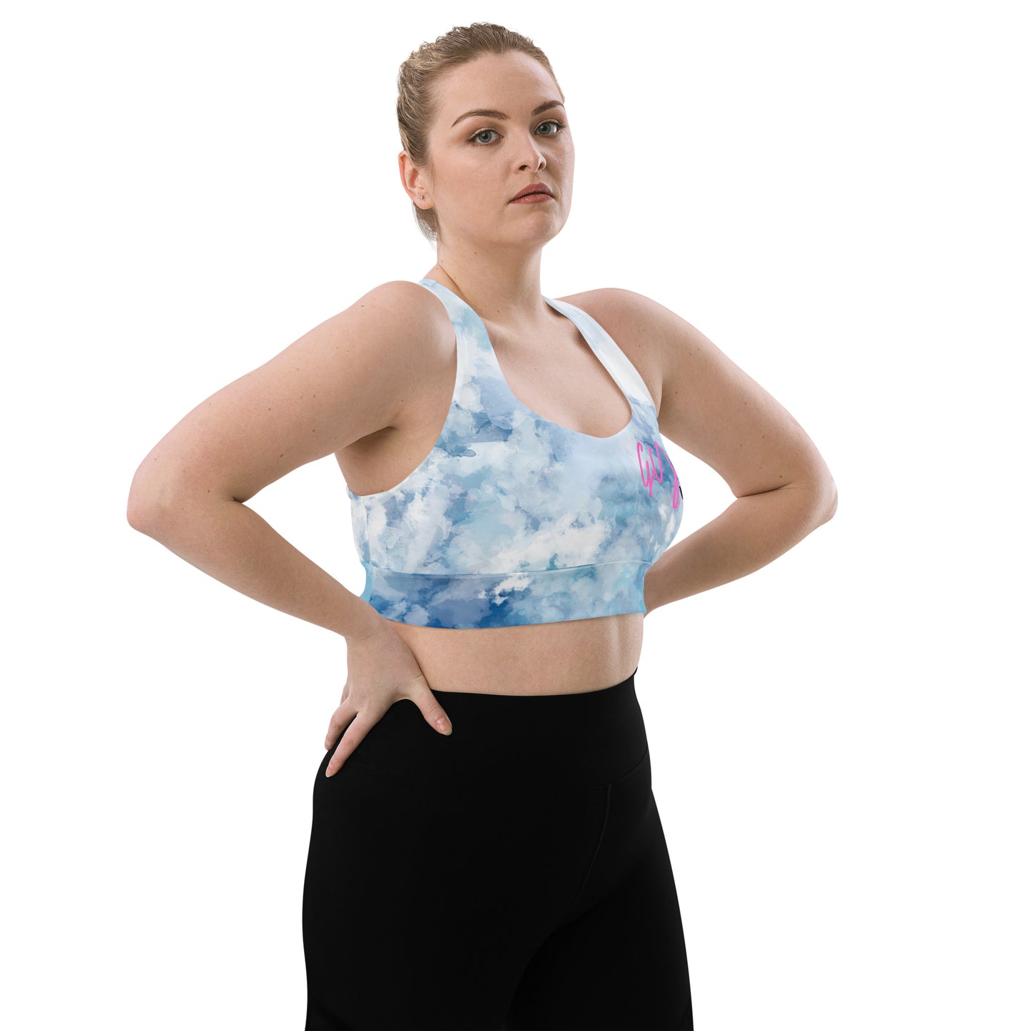 GymWidowz Longline sports bra - Watercolour