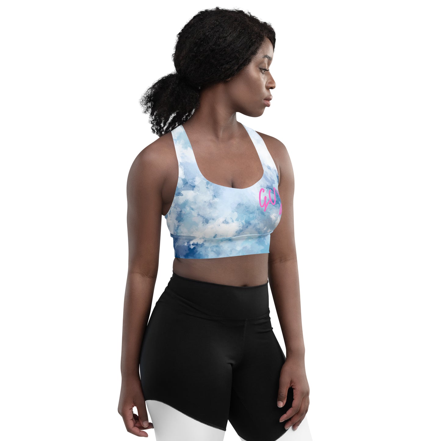 GymWidowz Longline sports bra - Watercolour