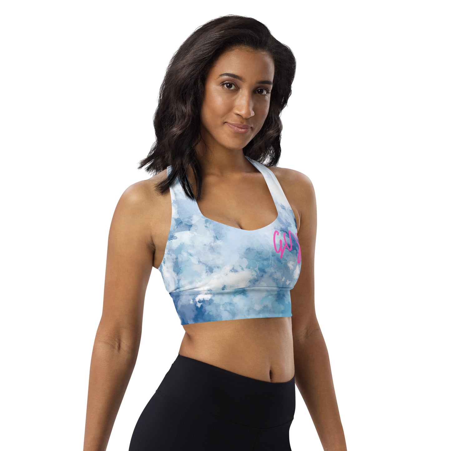 GymWidowz Longline sports bra - Watercolour