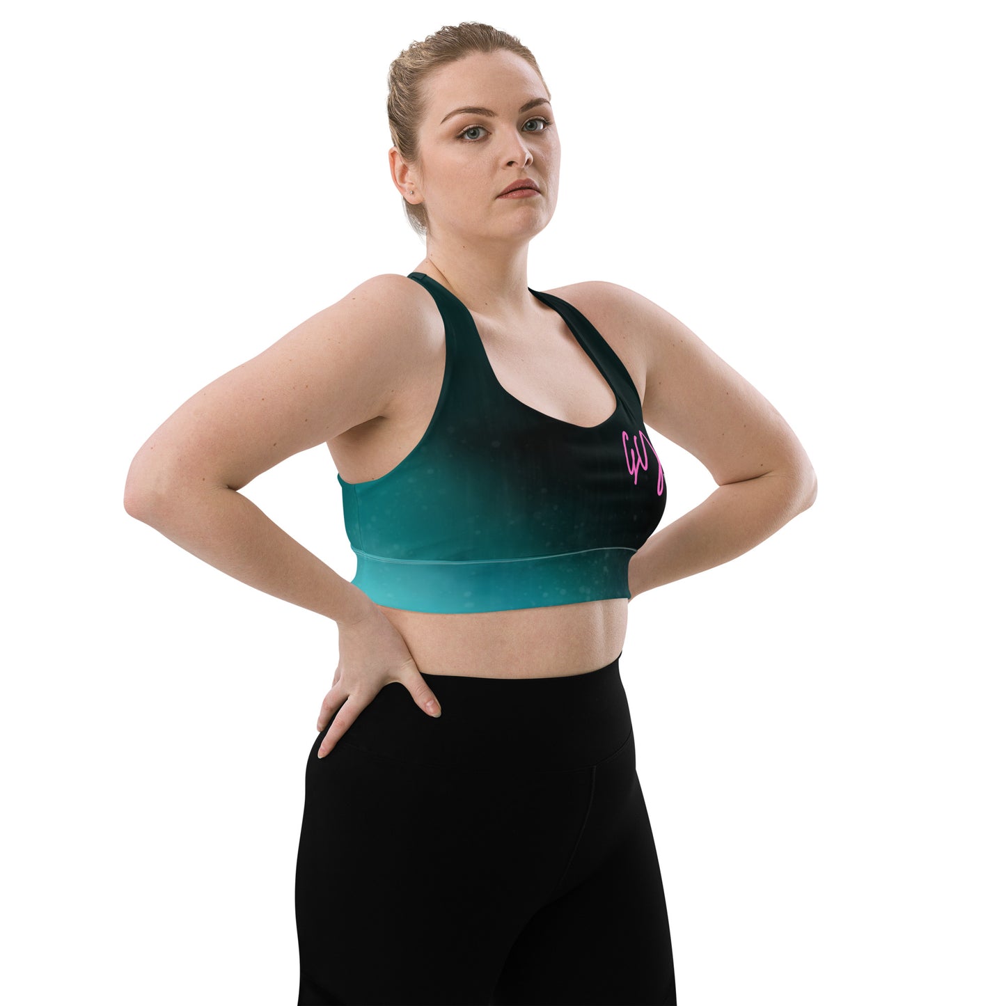 GymWidowz Longline sports bra - Deep Sea