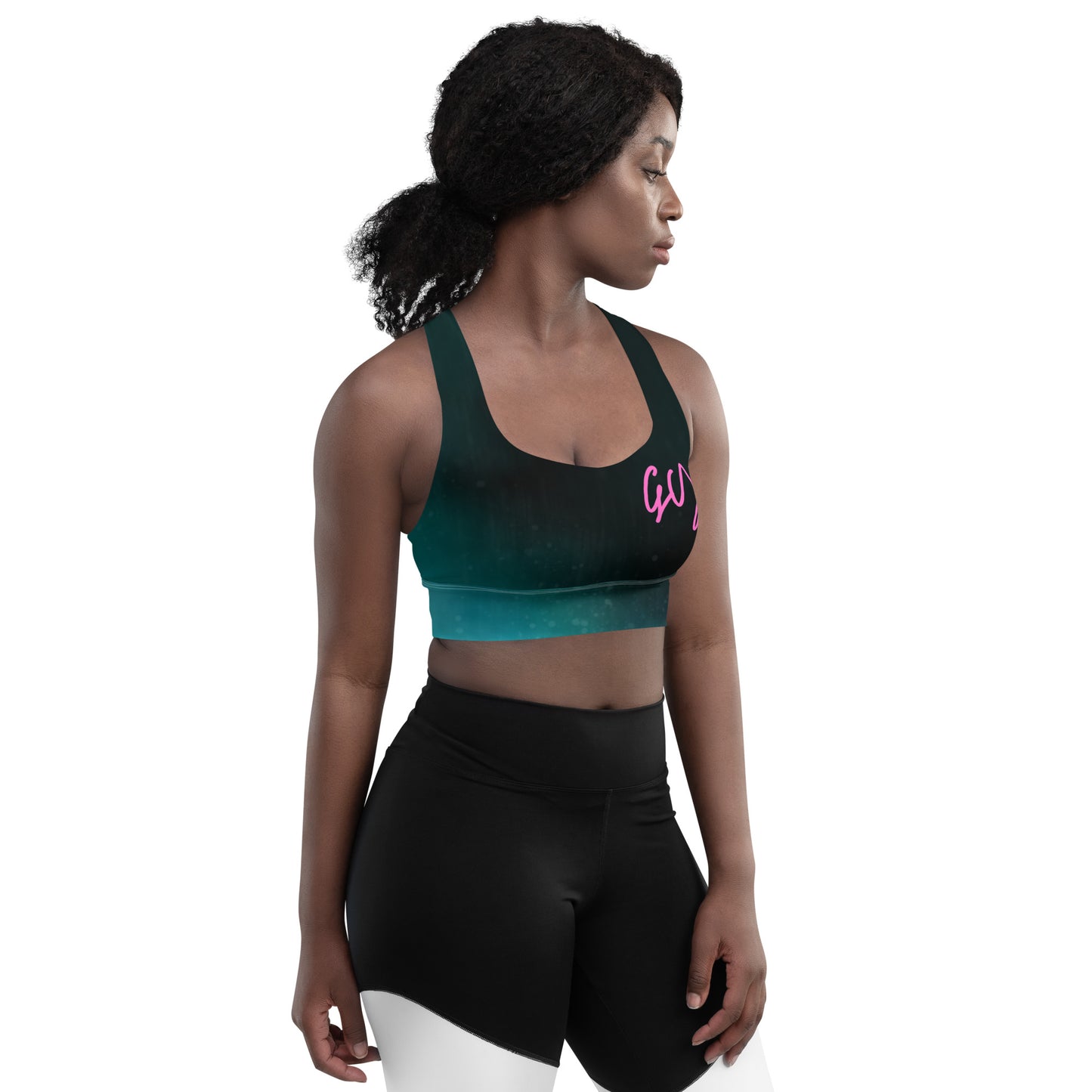 GymWidowz Longline sports bra - Deep Sea