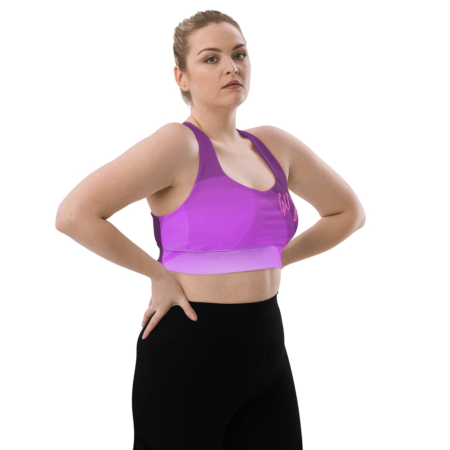 GymWidowz Longline sports bra - Shades of Purple