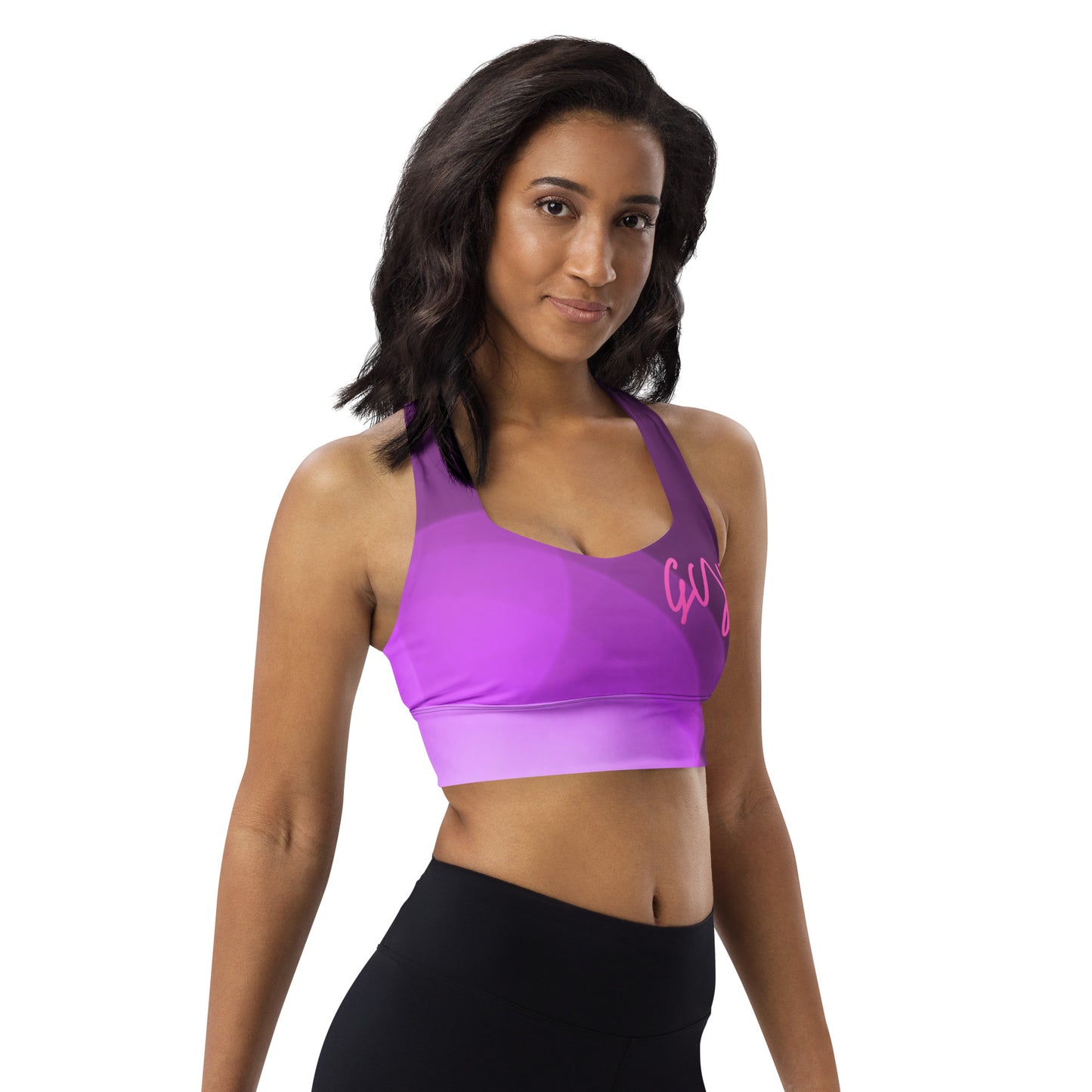 GymWidowz Longline sports bra - Shades of Purple