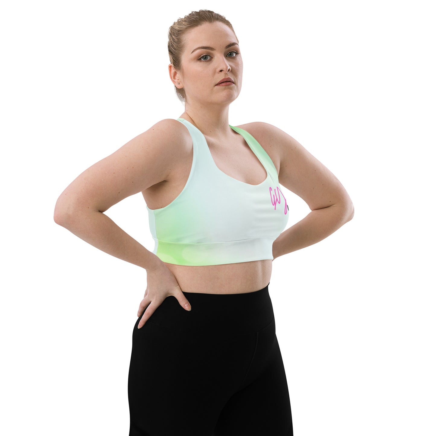 GymWidowz Longline sports bra - Hint of Mint