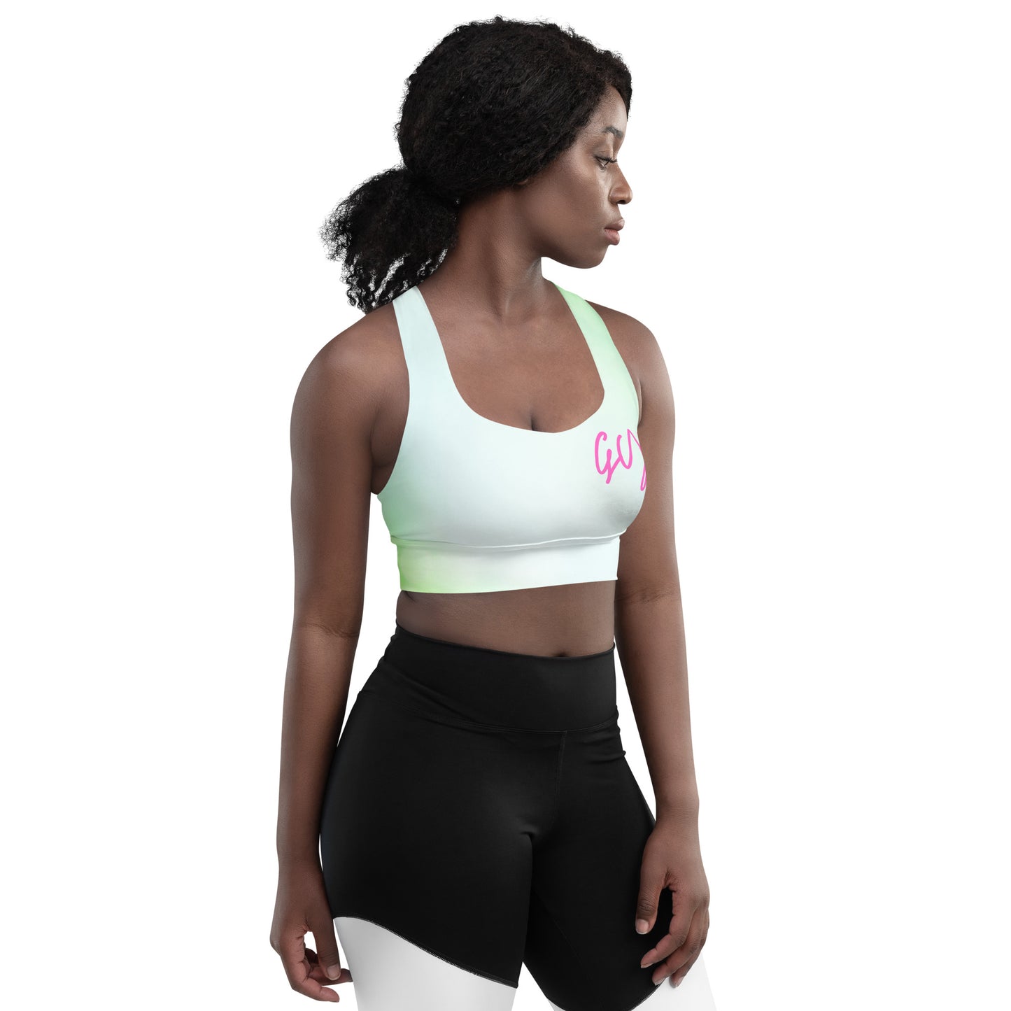 GymWidowz Longline sports bra - Hint of Mint