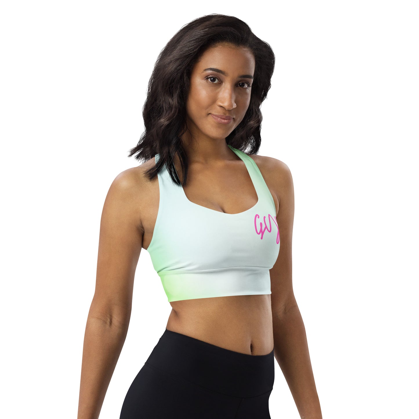GymWidowz Longline sports bra - Hint of Mint