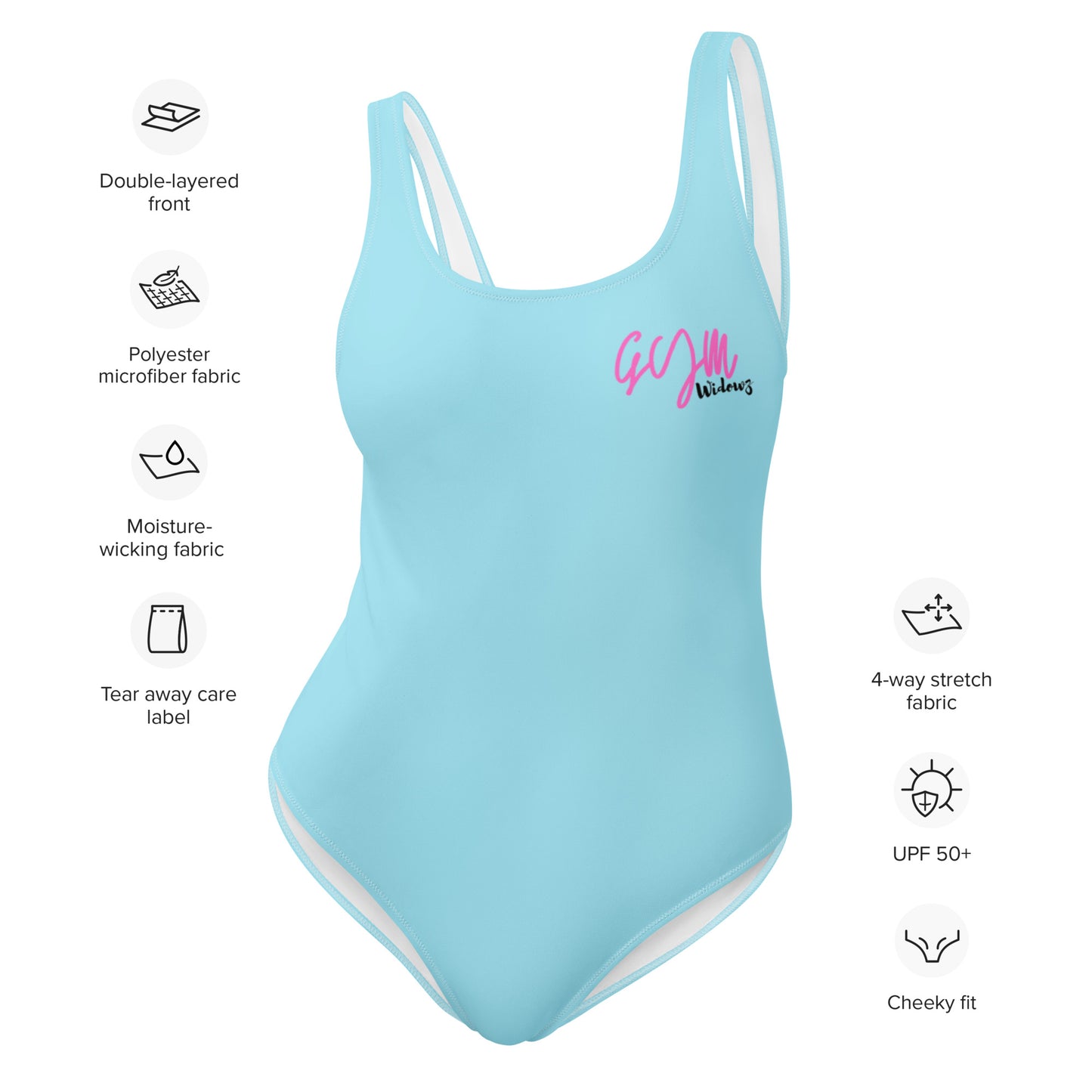 GymWidowz One-Piece Swimsuit - Light Blue