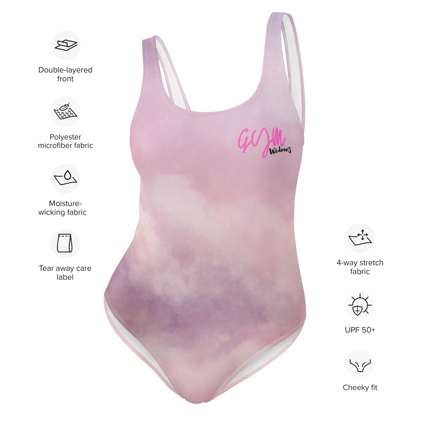 GymWidowz One-Piece Swimsuit - Clouds
