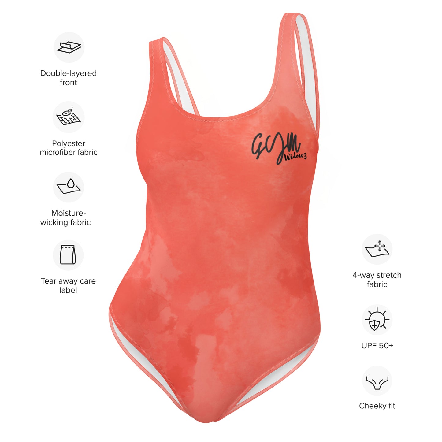 GymWidowz One-Piece Swimsuit - Coral