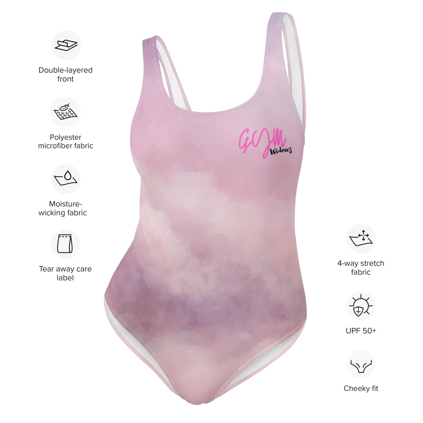 GymWidowz One-Piece Swimsuit - Clouds