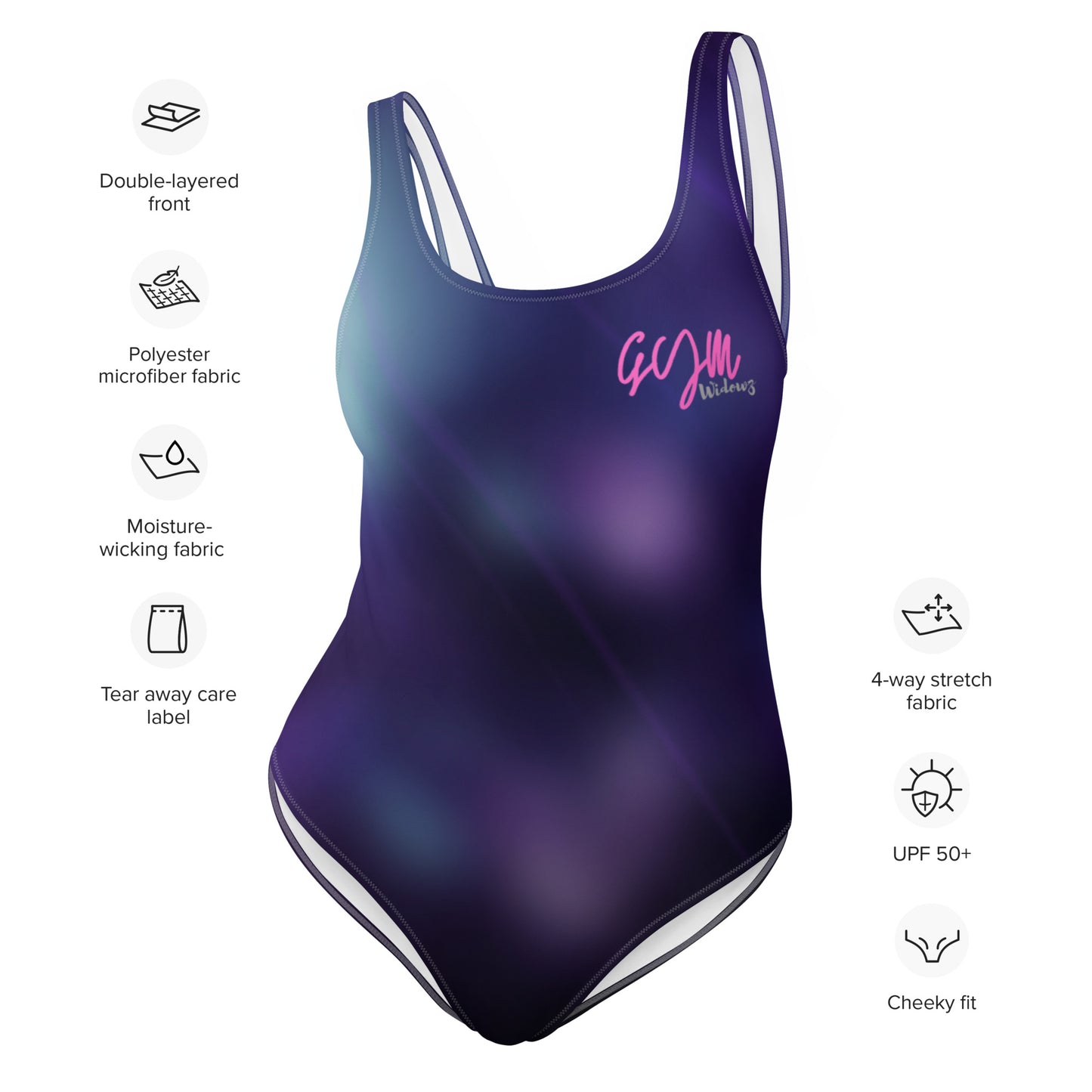 GymWidowz One-Piece Swimsuit - Purple Nebula