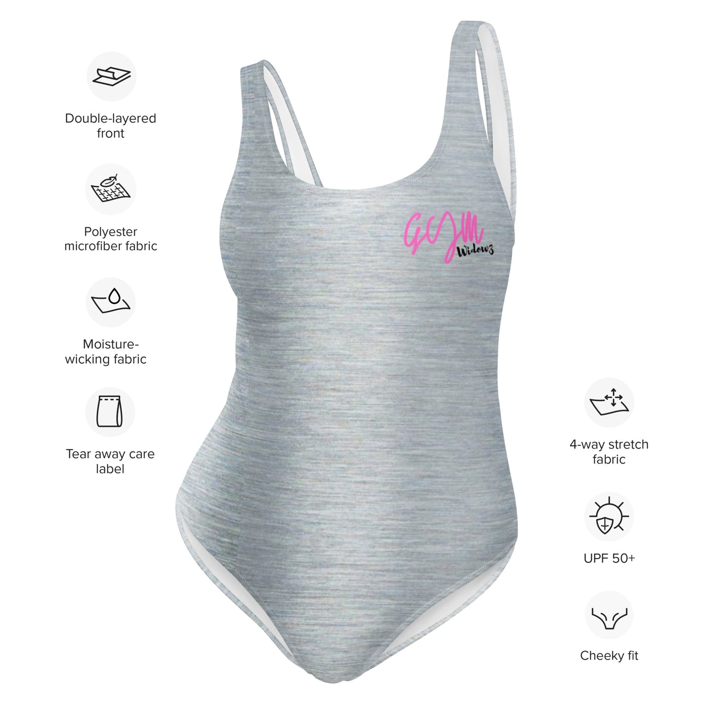 GymWidowz One-Piece Swimsuit - Brushed Alloy