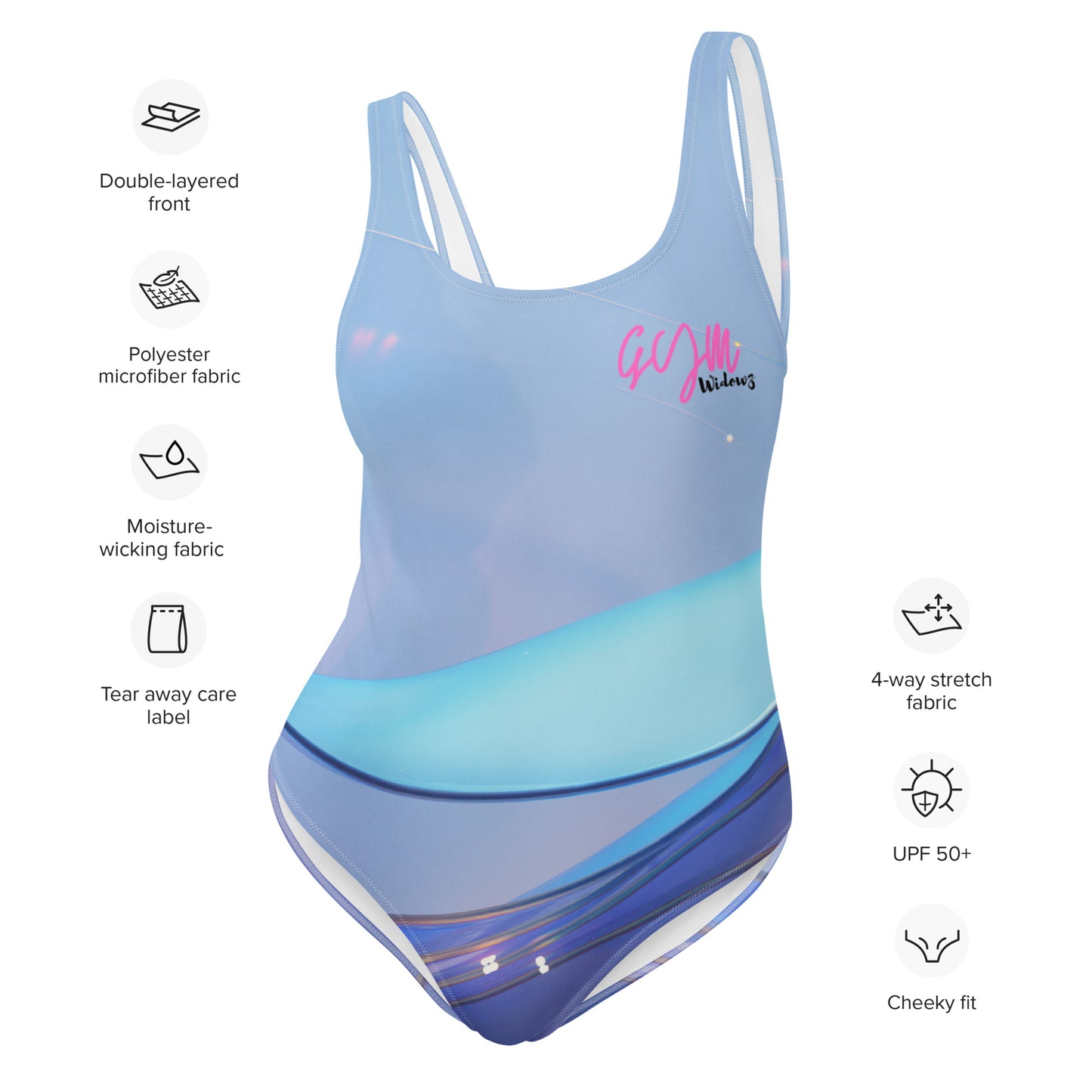 GymWidowz One-Piece Swimsuit - The Blues