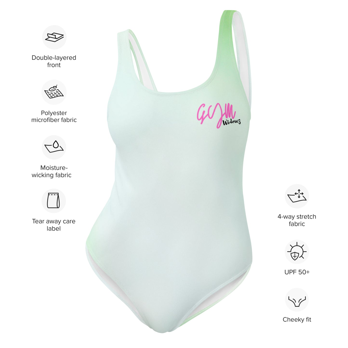 GymWidowz One-Piece Swimsuit - Hint of Mint