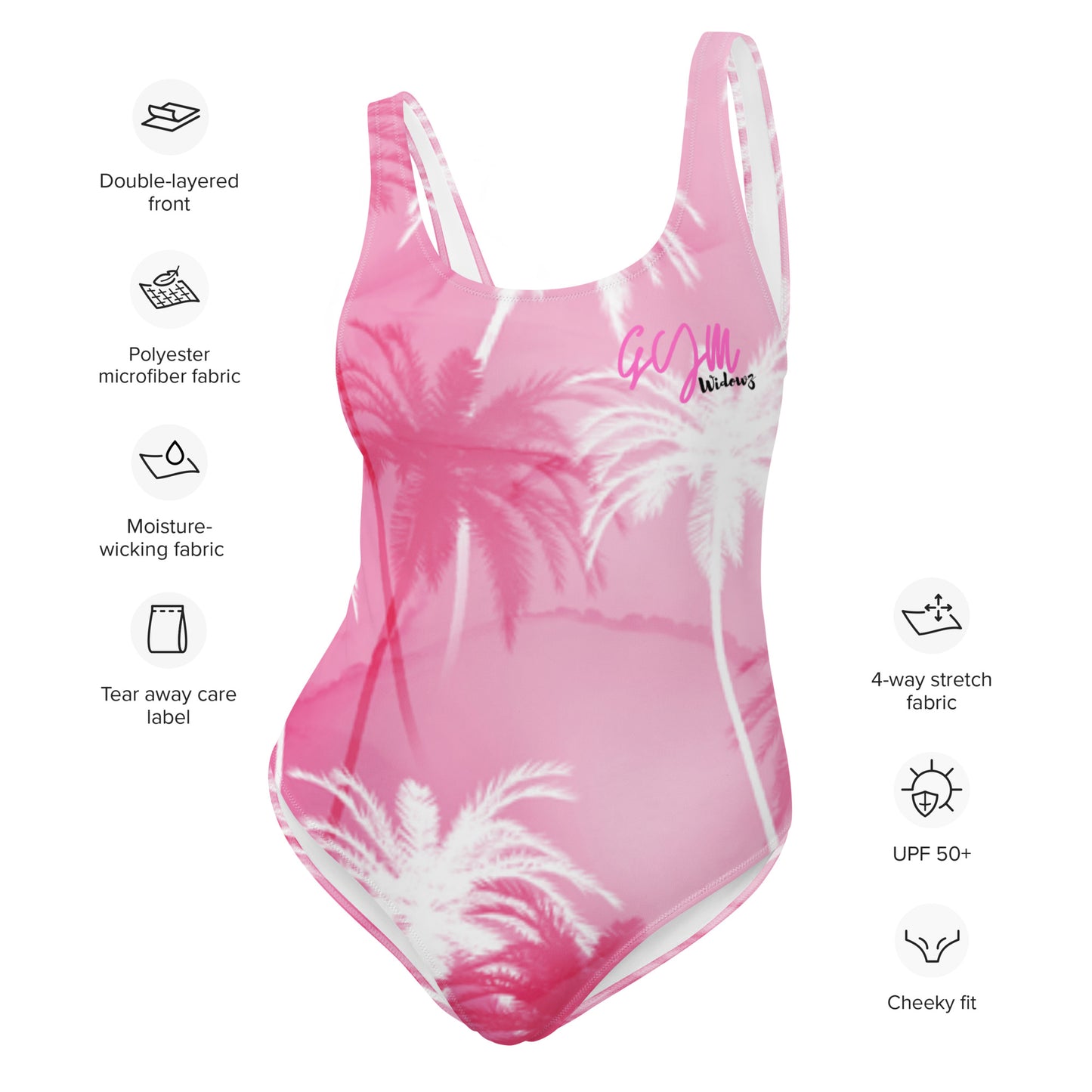 GymWidowz One-Piece Swimsuit - Palms