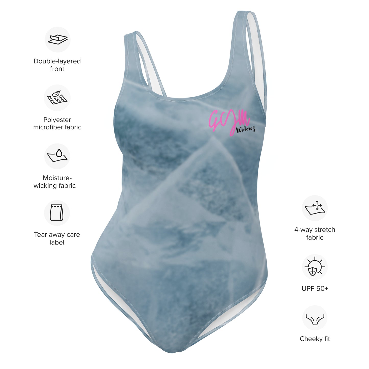 GymWidowz One-Piece Swimsuit - Cracked Ice