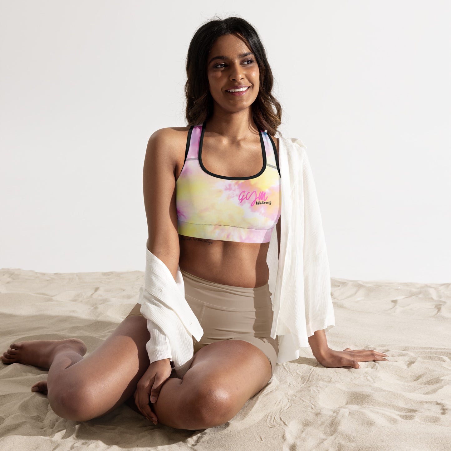 GymWidowz Padded Sports Bra - Light Tie Dye