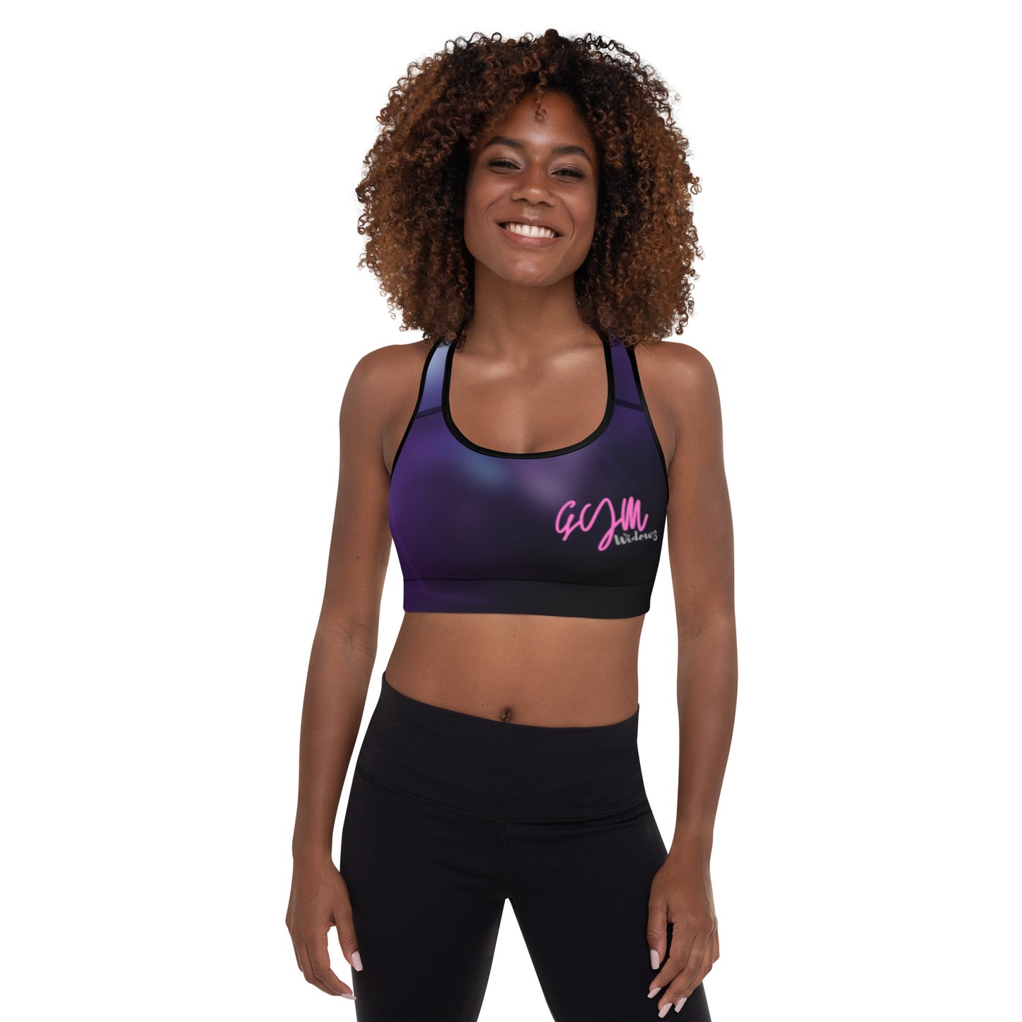 GymWidowz Padded Sports Bra - Purple Nebula