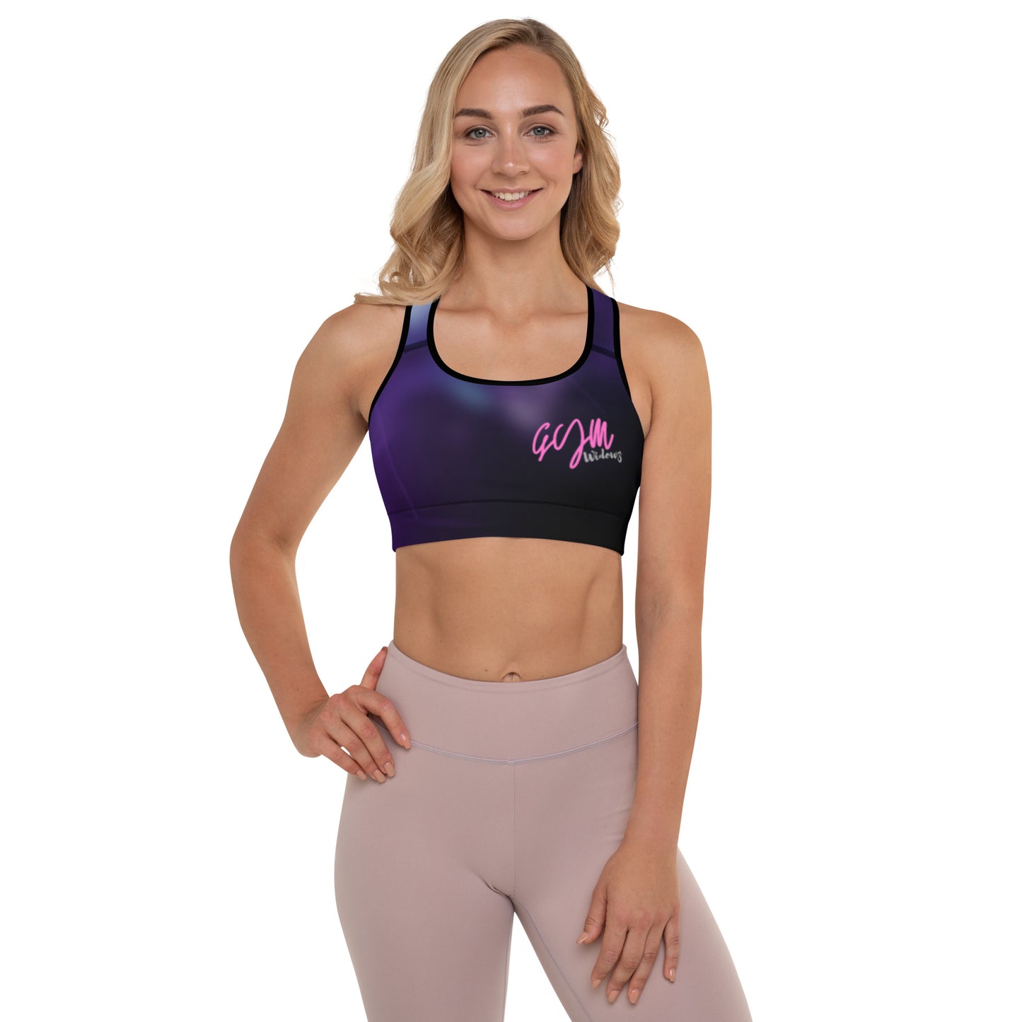 GymWidowz Padded Sports Bra - Purple Nebula
