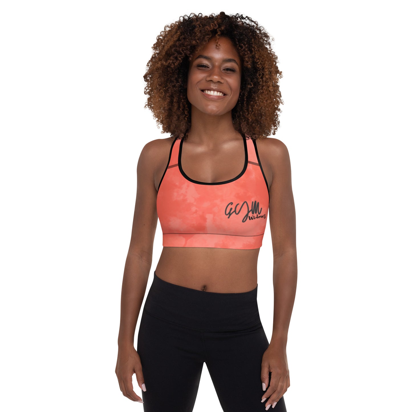 GymWidowz Padded Sports Bra - Coral