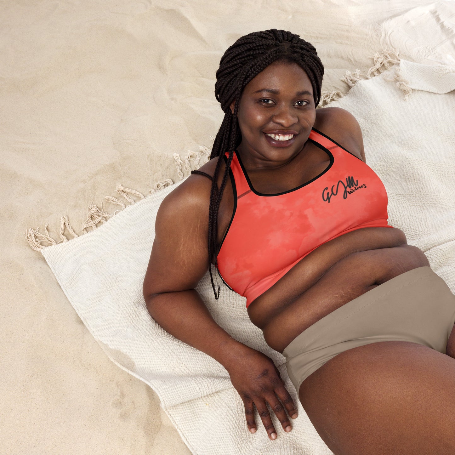 GymWidowz Padded Sports Bra - Coral