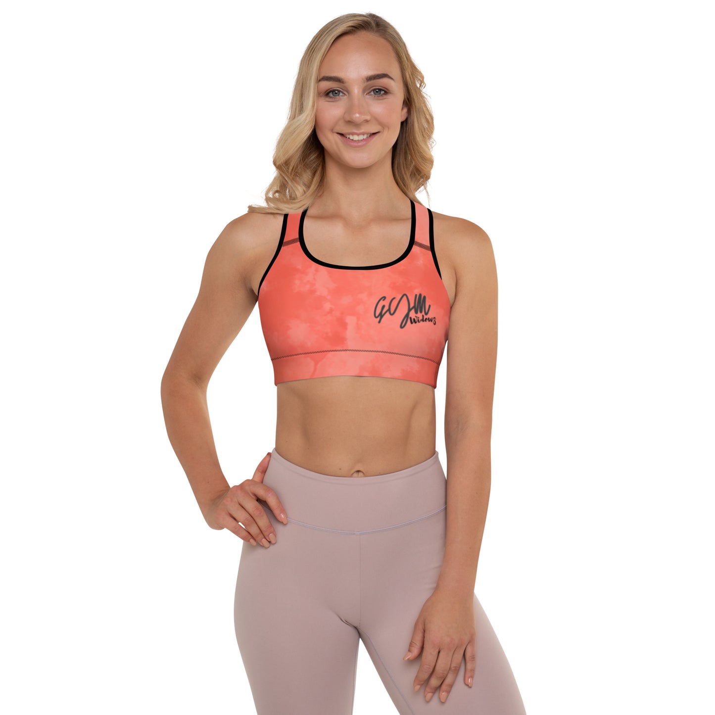 GymWidowz Padded Sports Bra - Coral