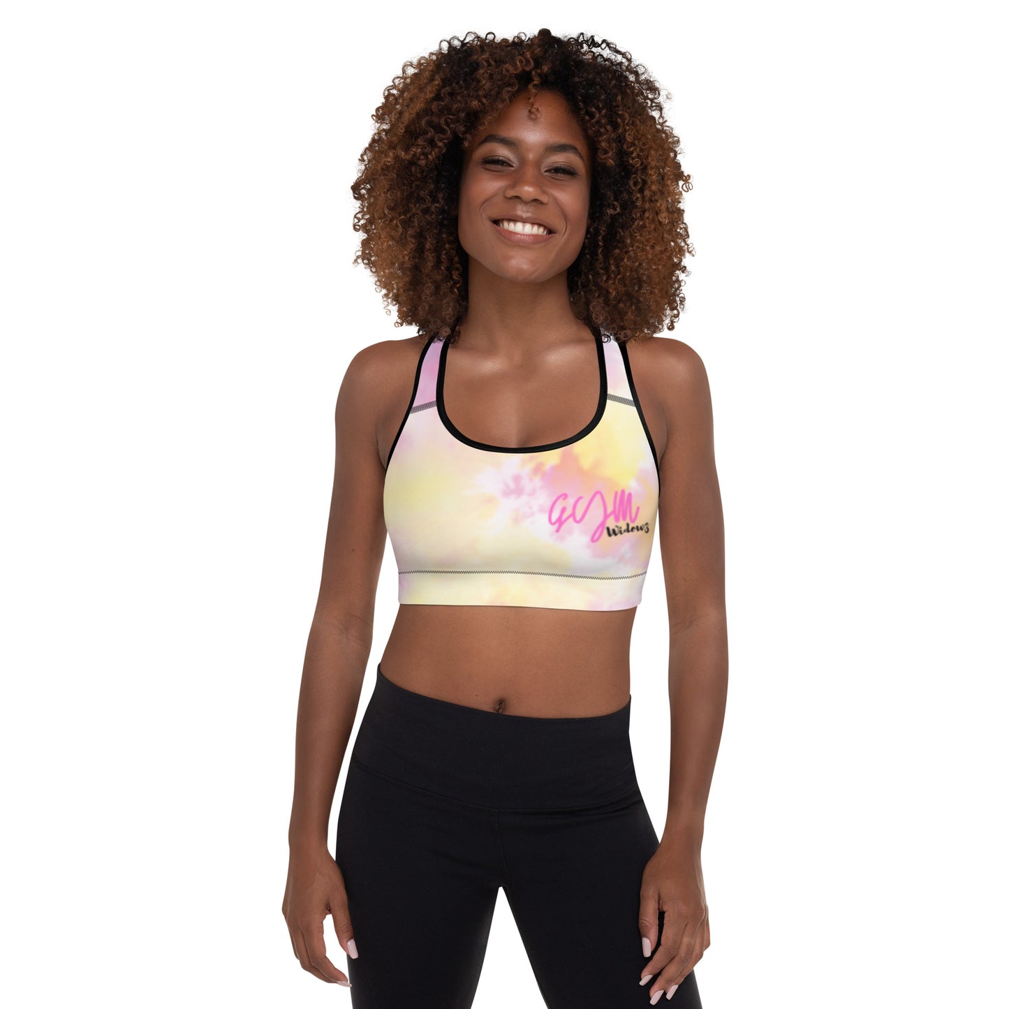 GymWidowz Padded Sports Bra - Light Tie Dye