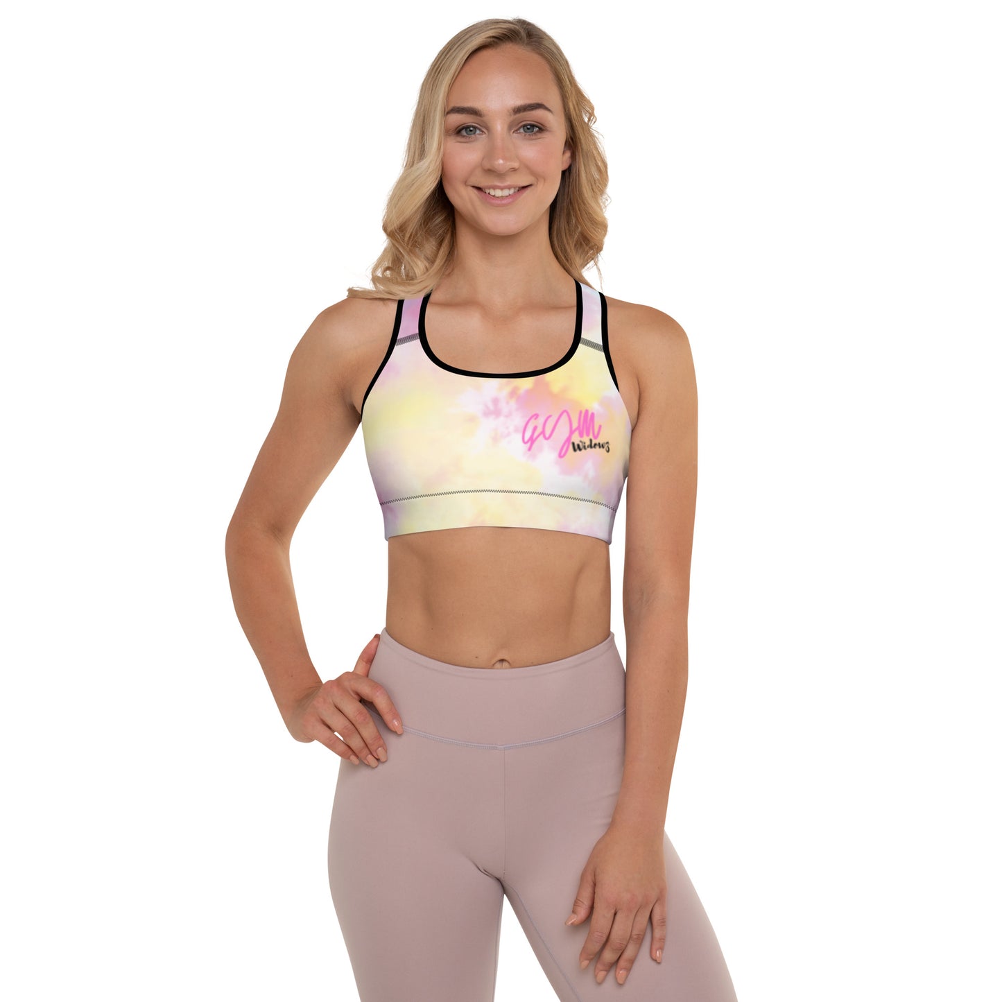GymWidowz Padded Sports Bra - Light Tie Dye