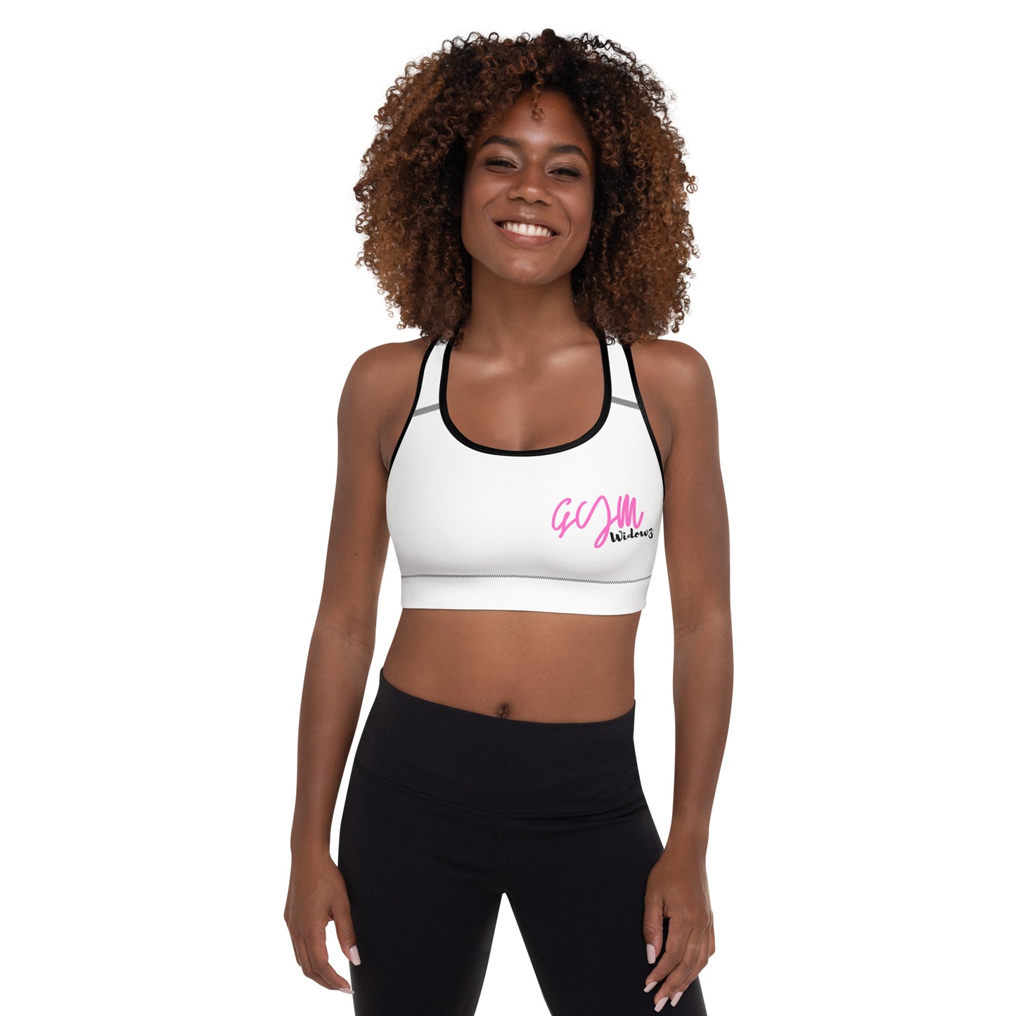 GymWidowz Padded Sports Bra - White