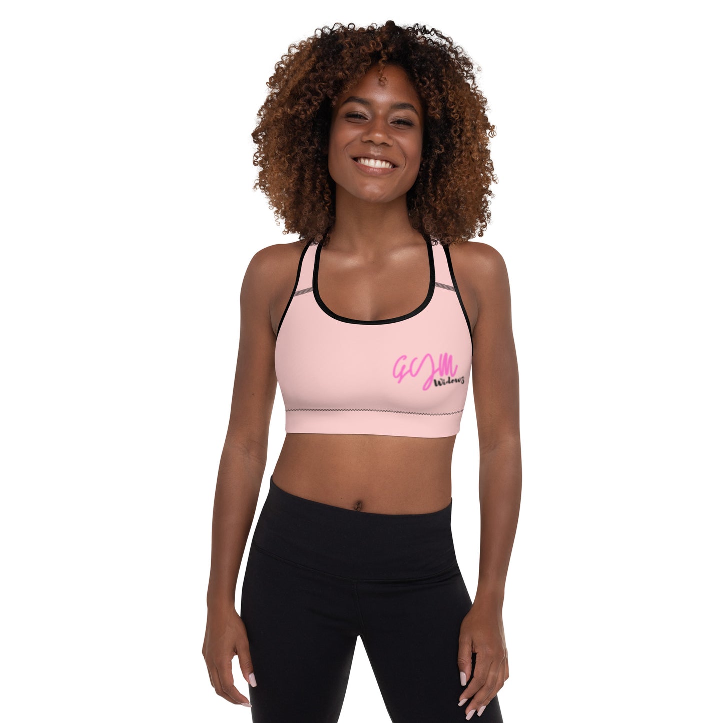 GymWidowz Padded Sports Bra - Pink