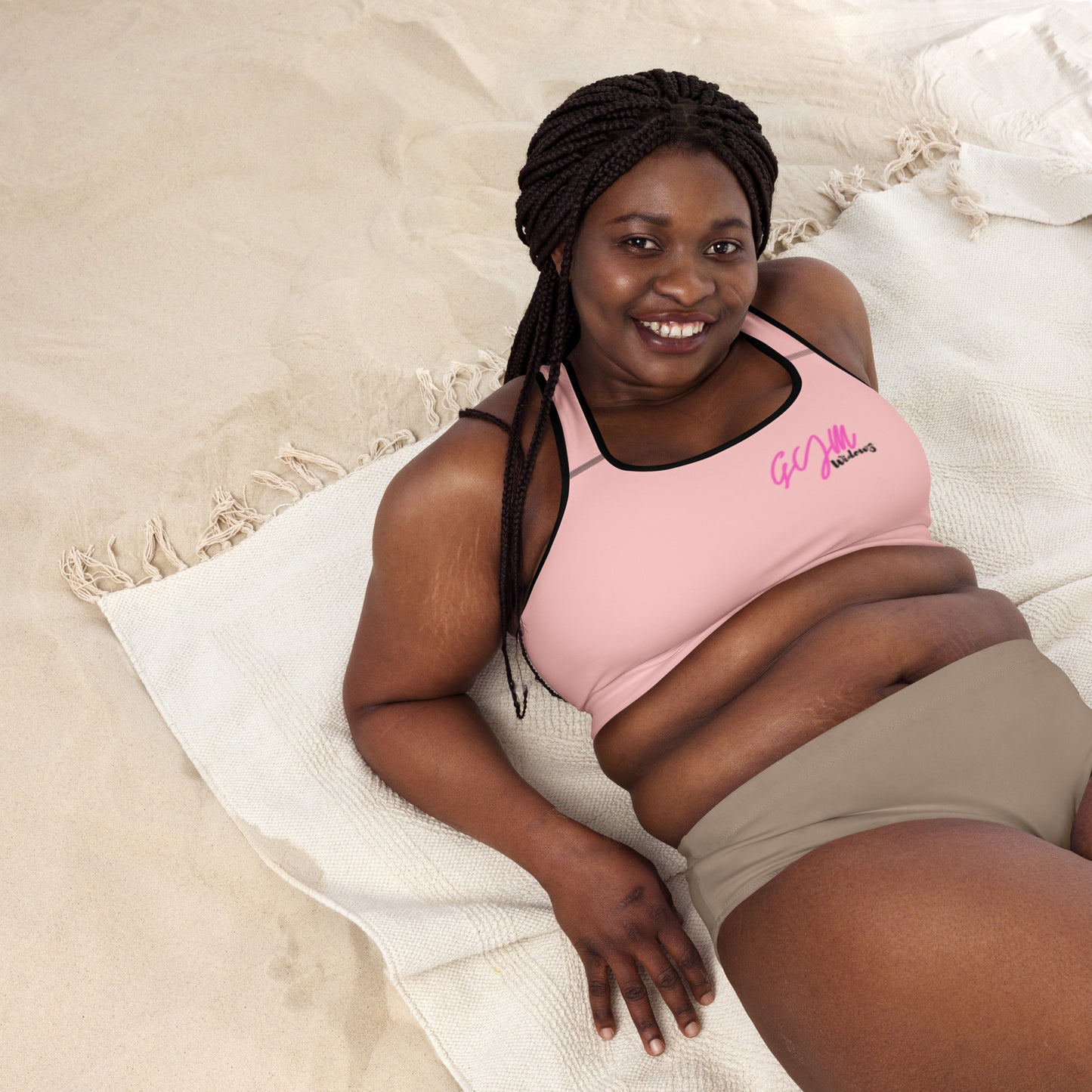 GymWidowz Padded Sports Bra - Pink