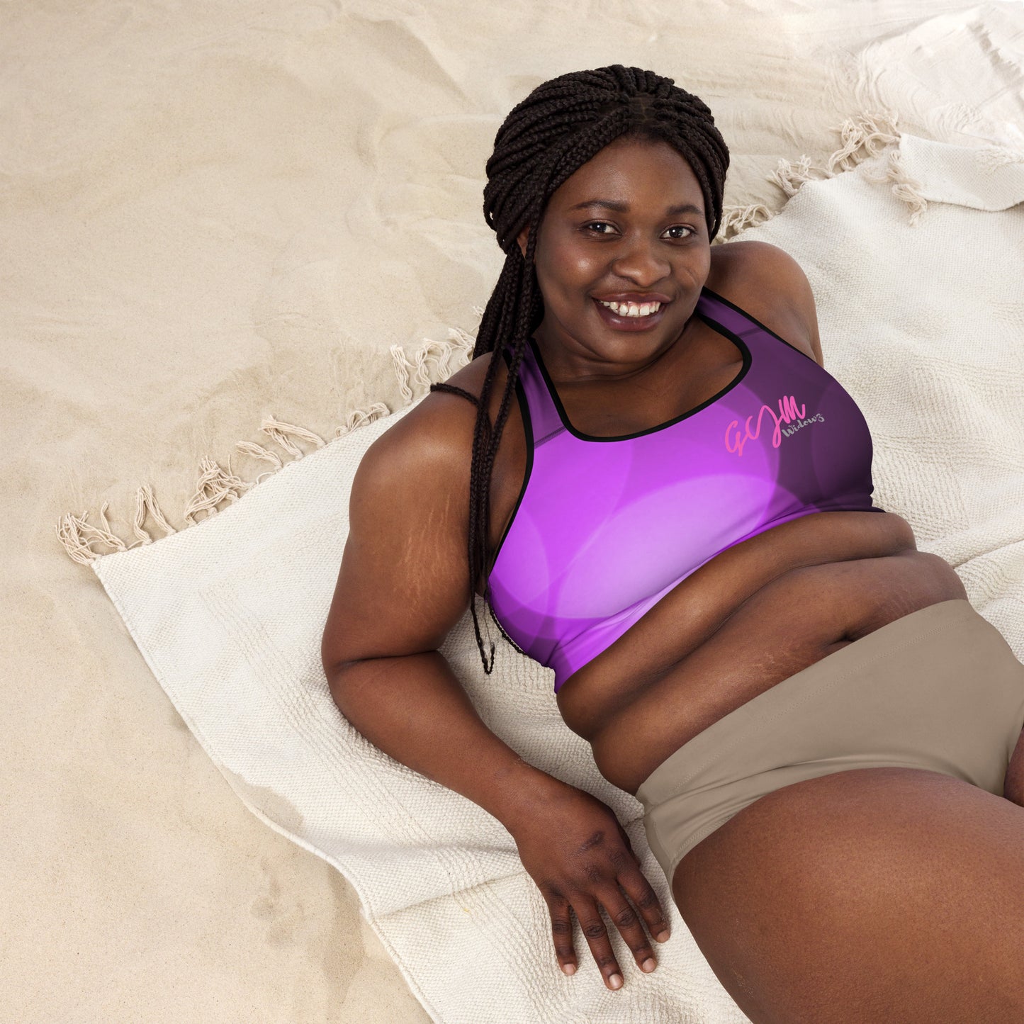 GymWidowz Padded Sports Bra - Shades of Purple