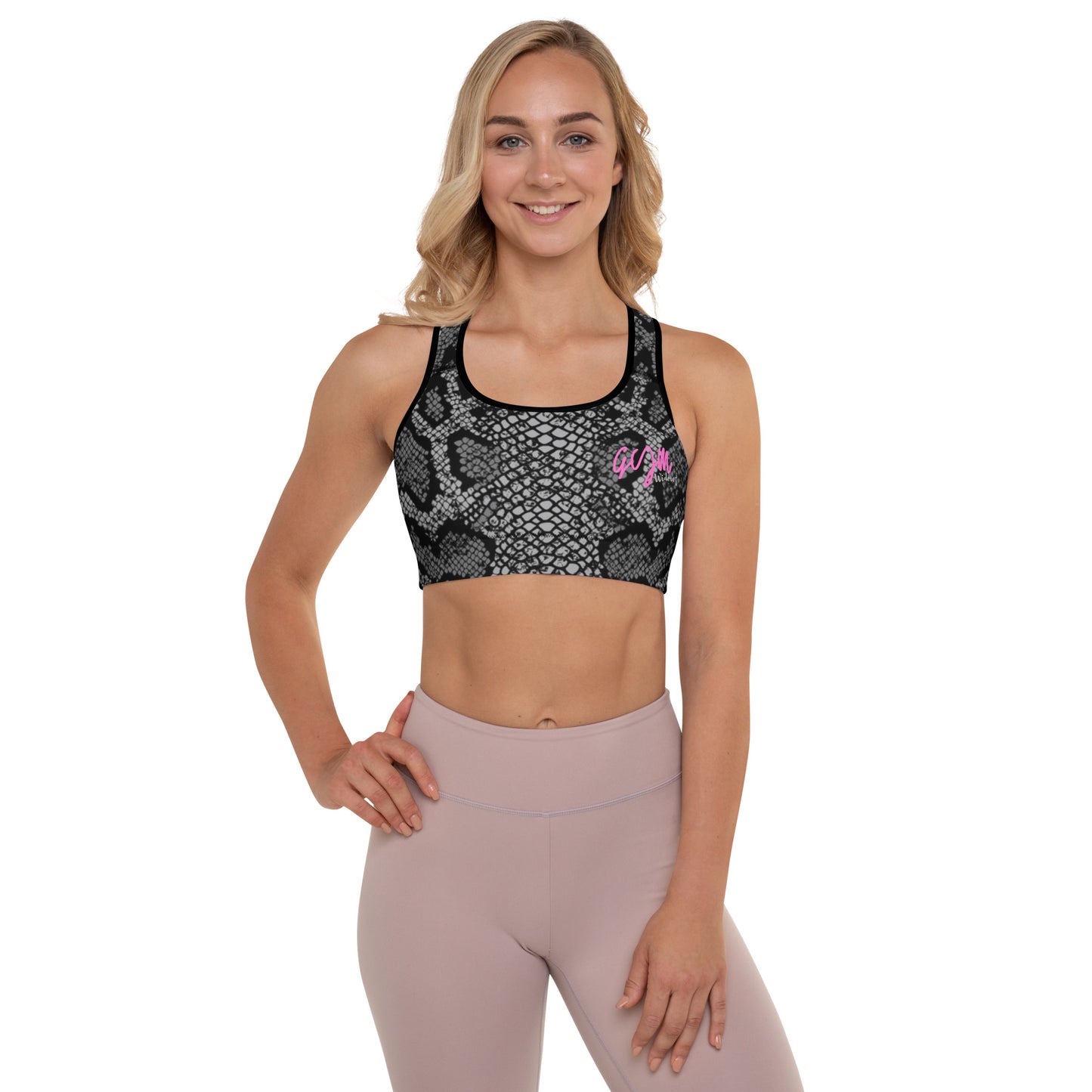 GymWidowz Padded Sports Bra - Snakeskin