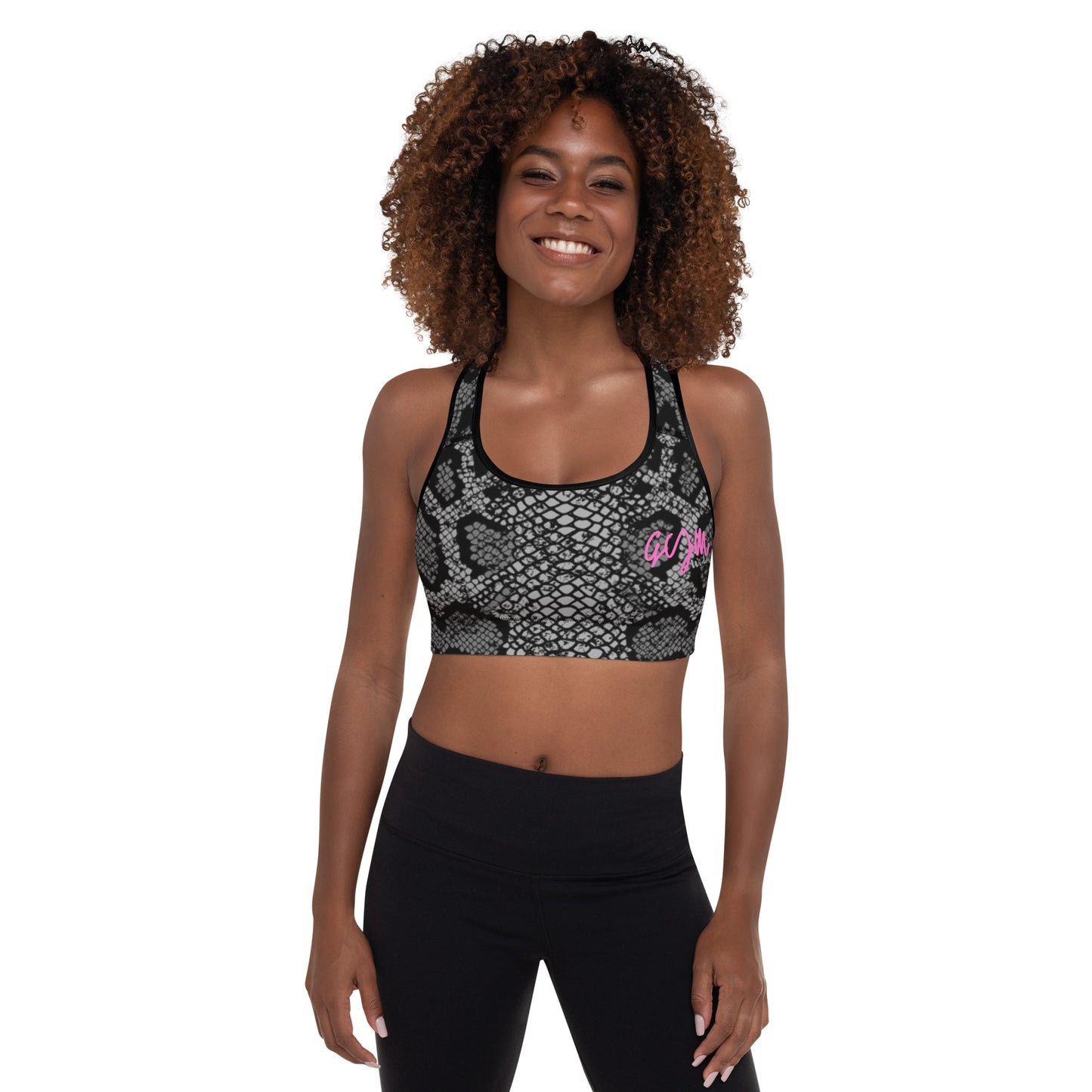 GymWidowz Padded Sports Bra - Snakeskin