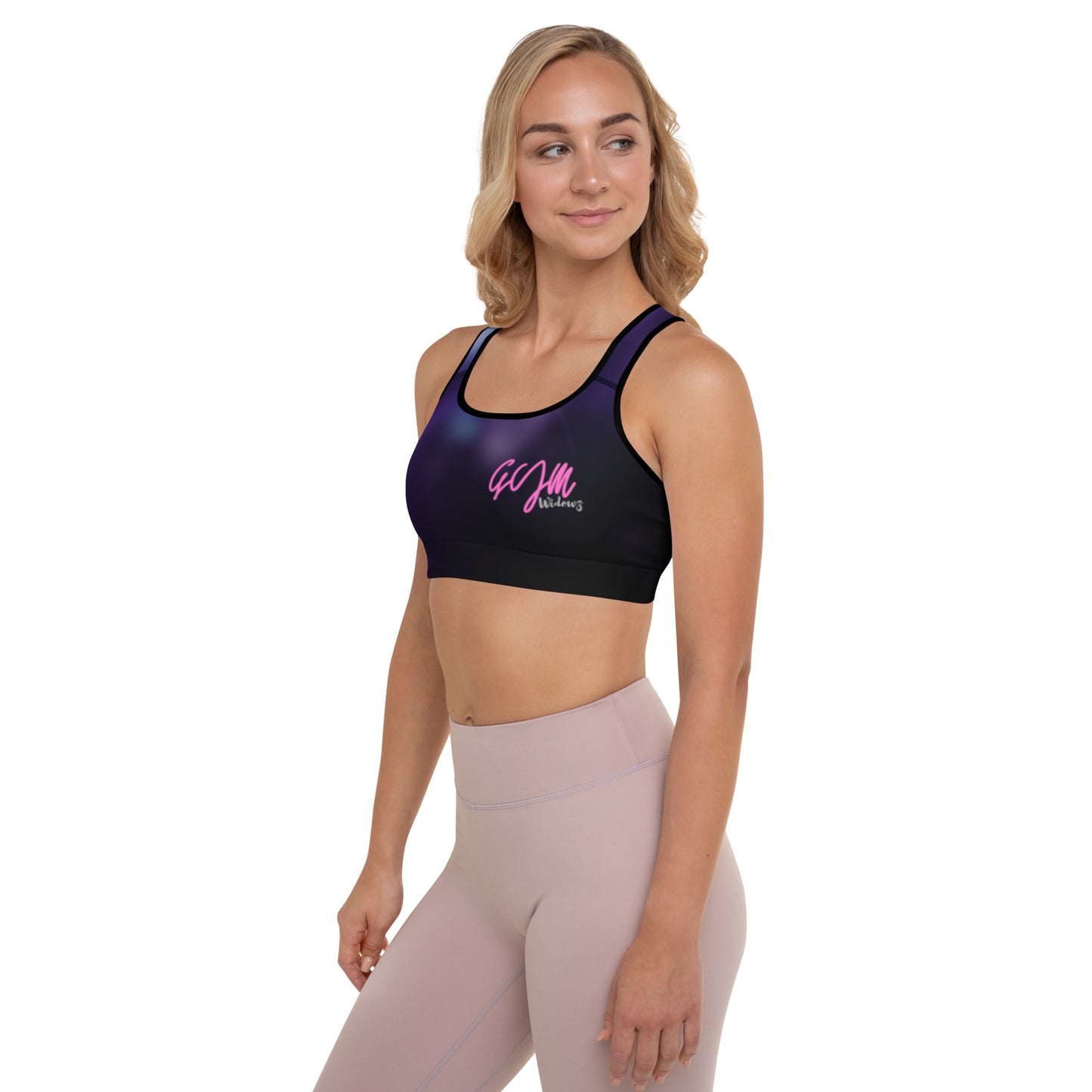 GymWidowz Padded Sports Bra - Purple Nebula