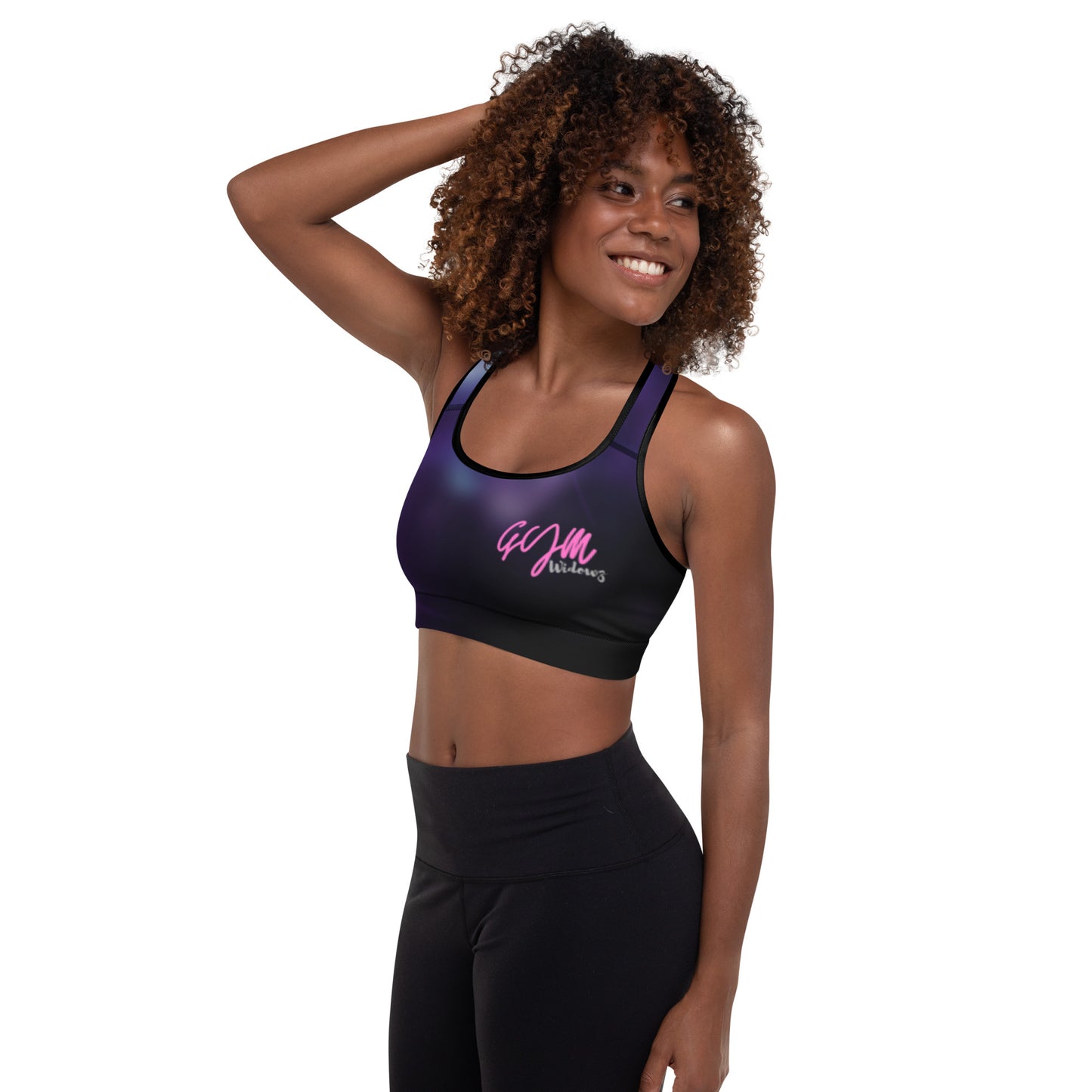 GymWidowz Padded Sports Bra - Purple Nebula