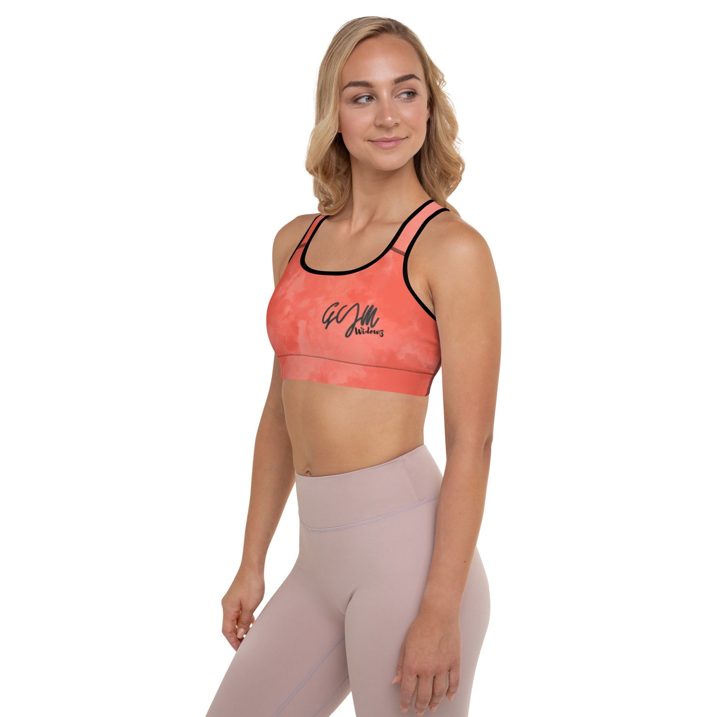GymWidowz Padded Sports Bra - Coral