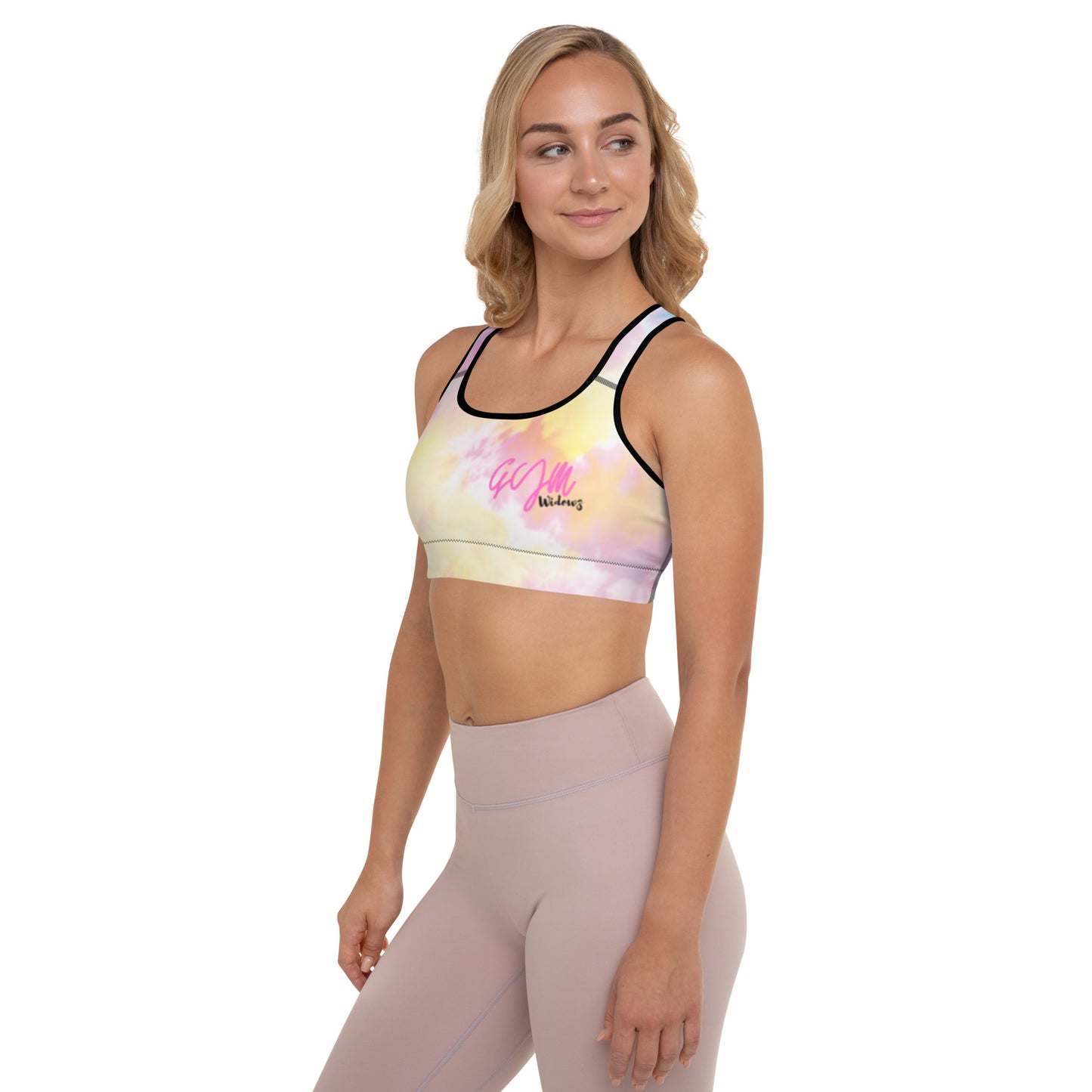 GymWidowz Padded Sports Bra - Light Tie Dye