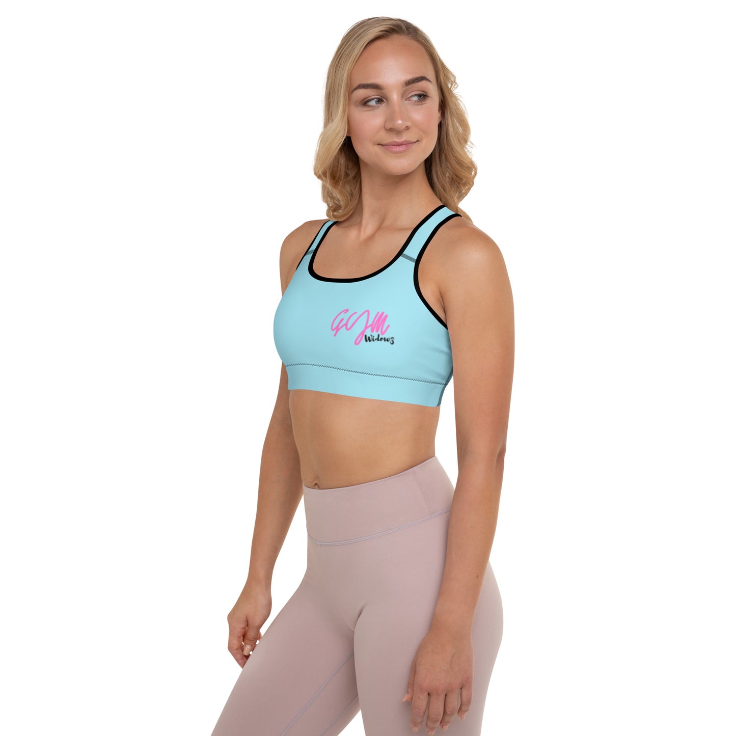 GymWidowz Padded Sports Bra - Light Blue