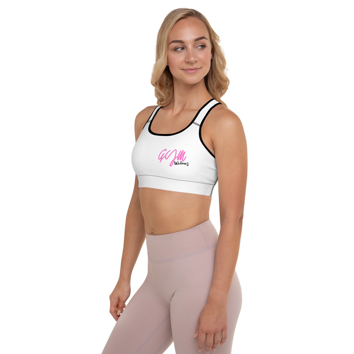 GymWidowz Padded Sports Bra - White