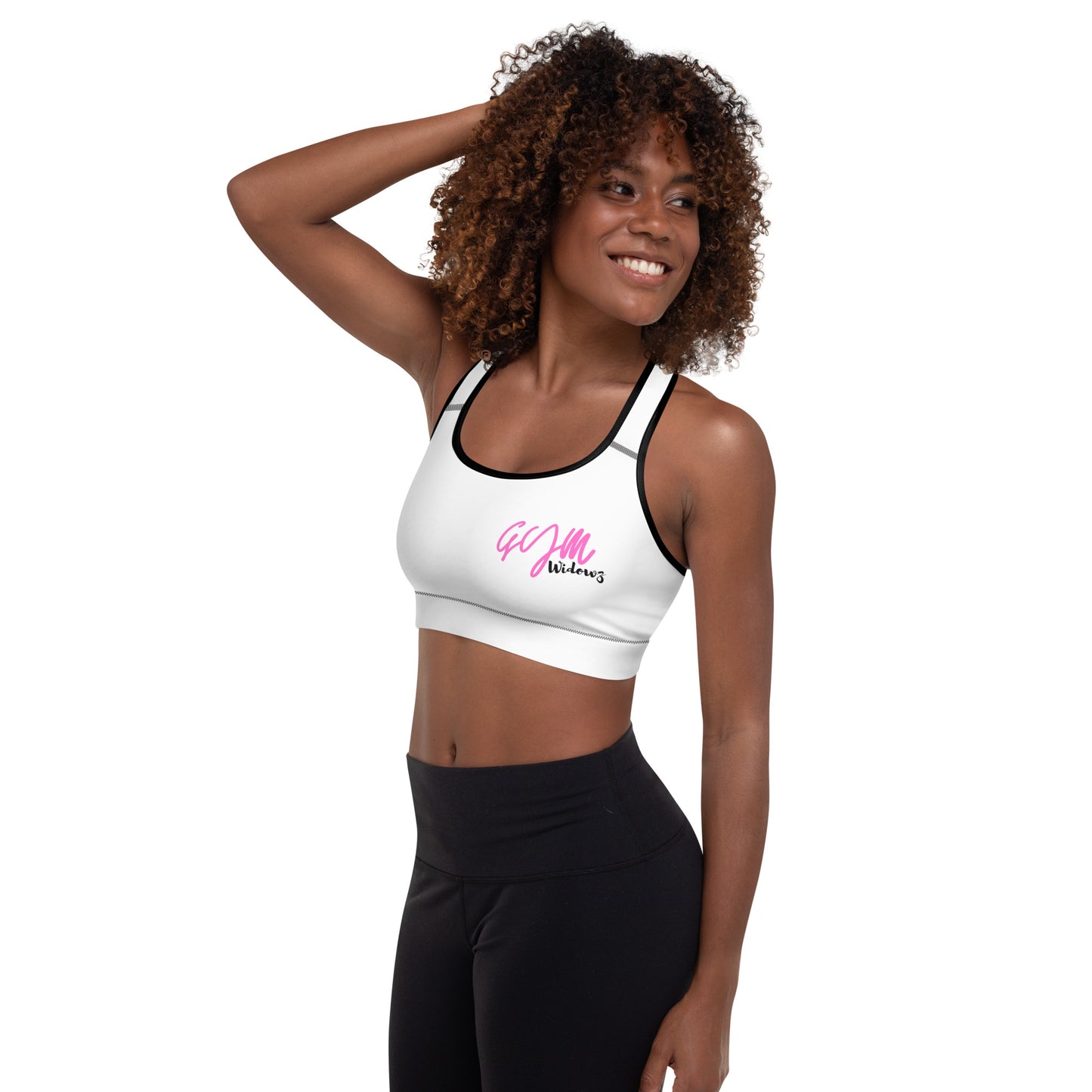 GymWidowz Padded Sports Bra - White